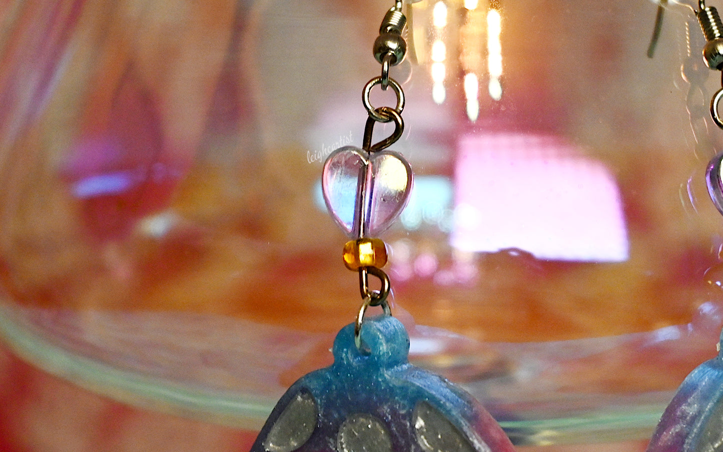 Transgender Flag Mushroom Resin Dangle Earrings