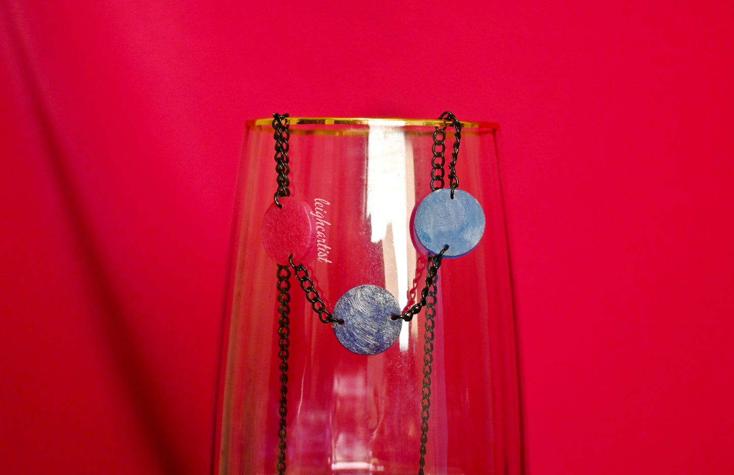 Bisexual Flag Circles Resin Necklace