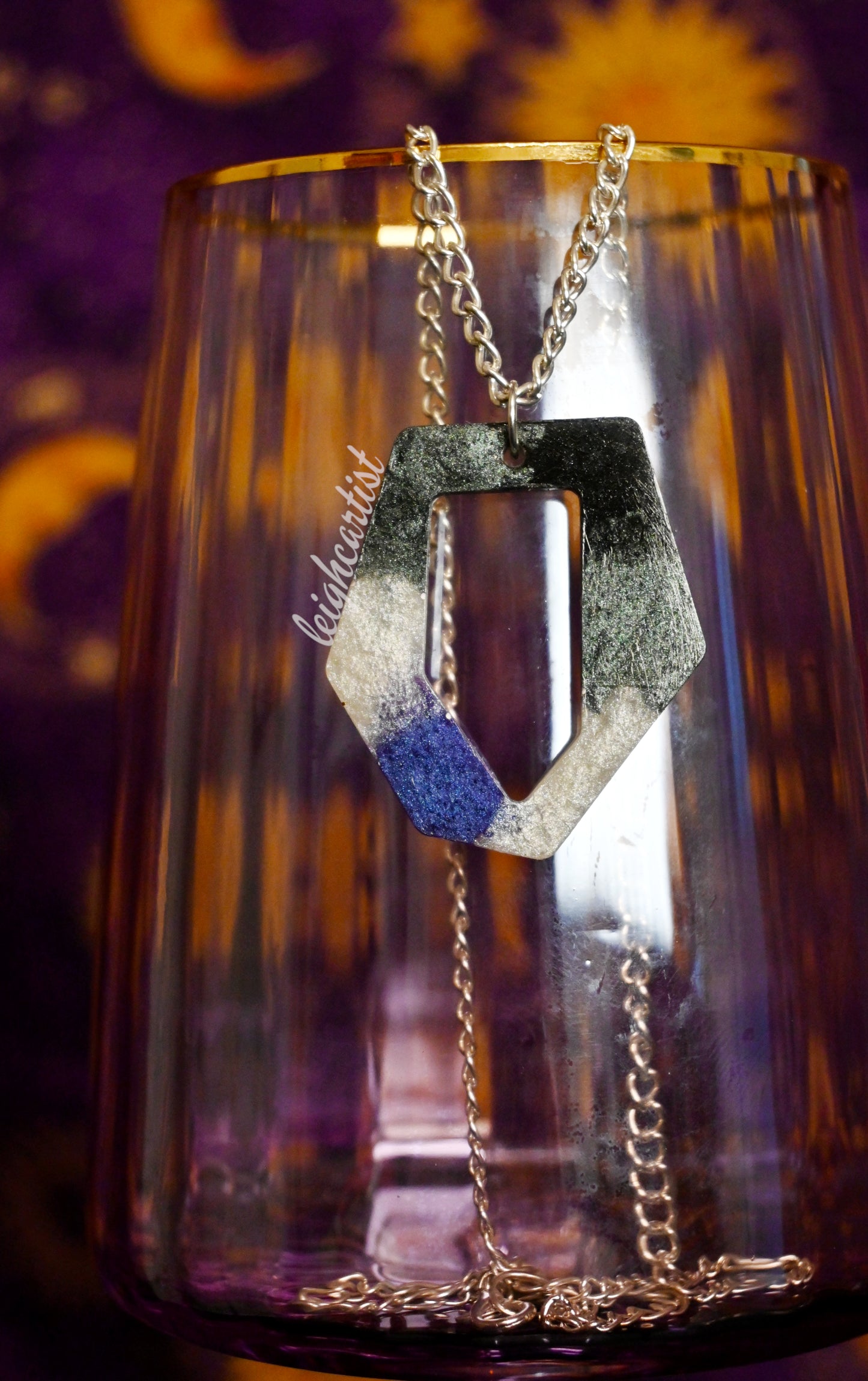 Asexual Flag Geometric Resin Necklace