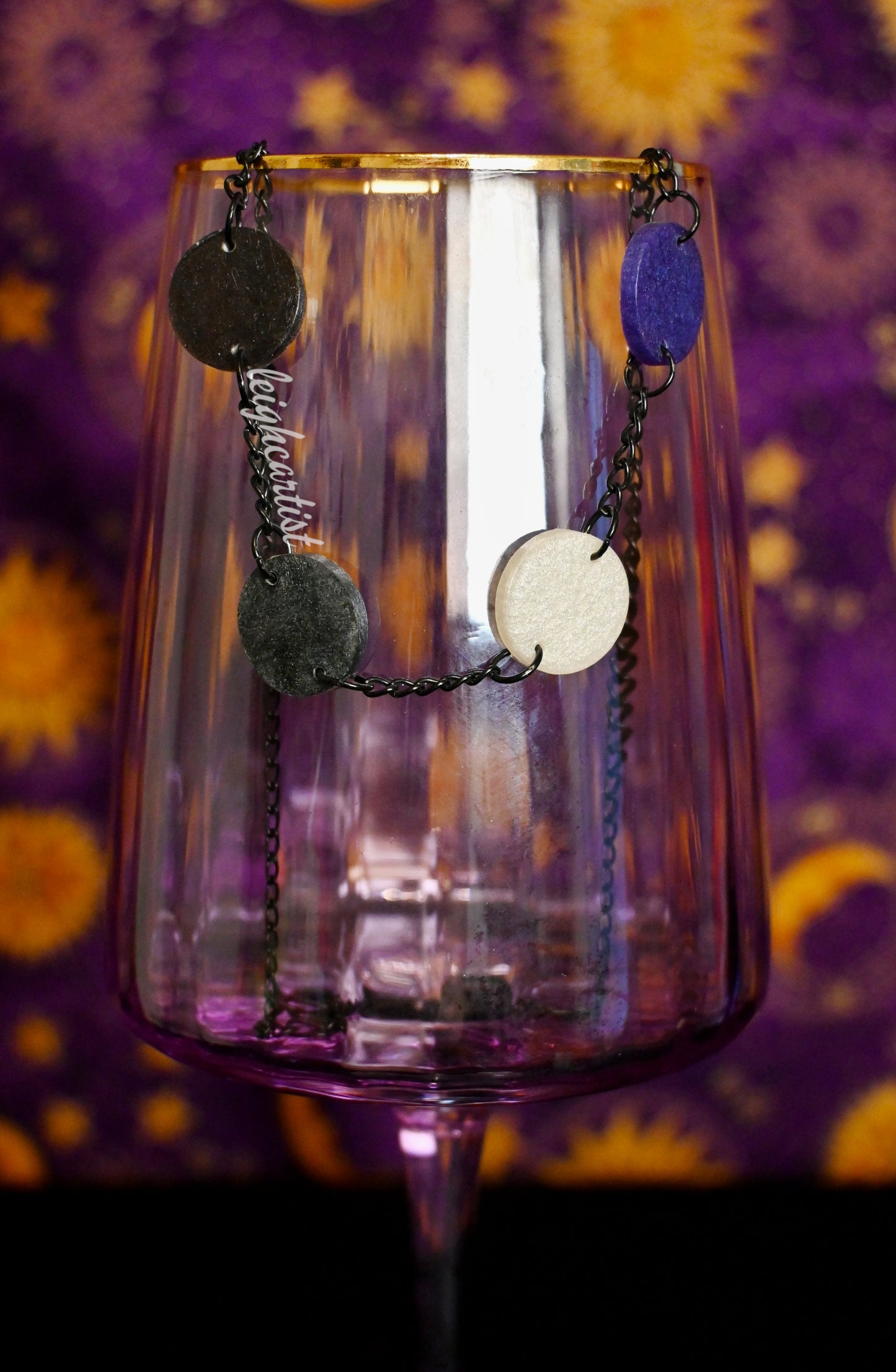 Asexual Flag Circles Resin Necklace