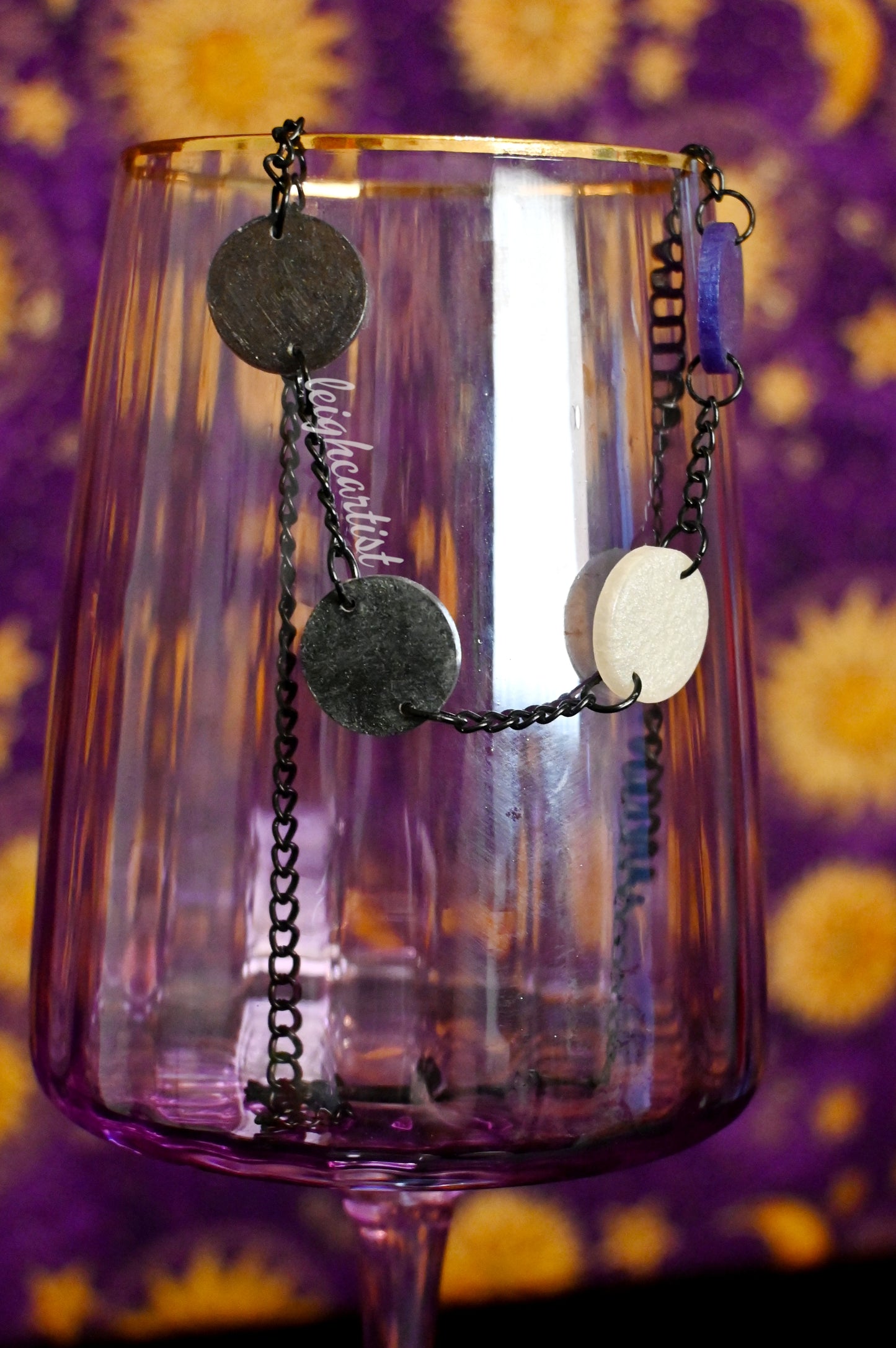 Asexual Flag Circles Resin Necklace