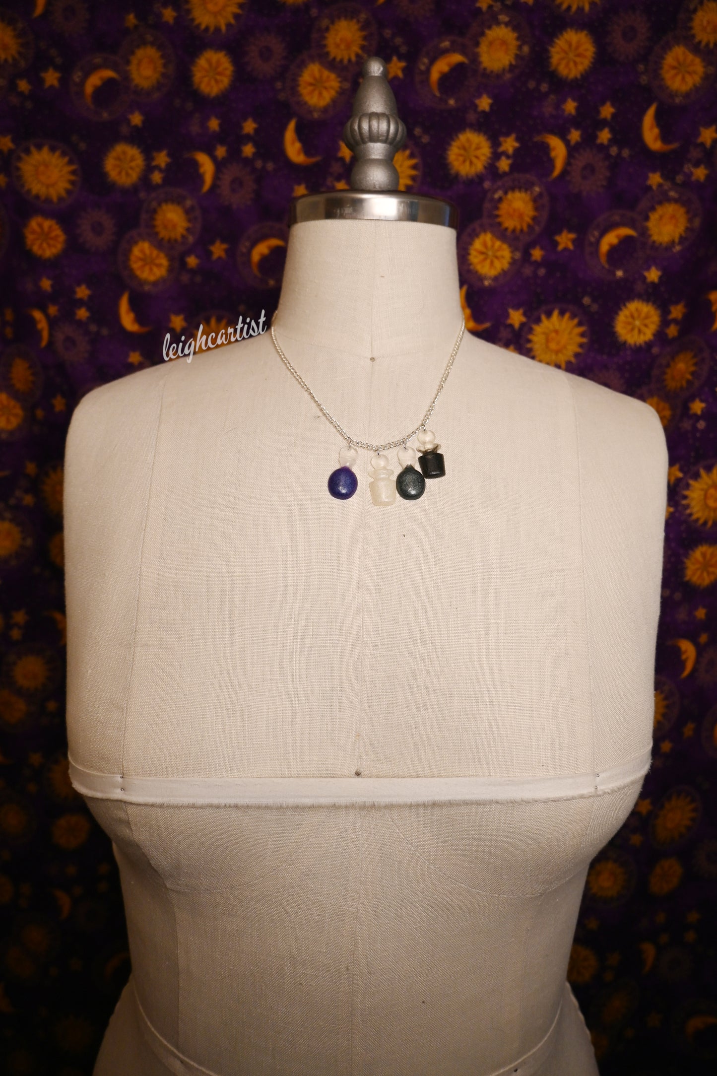 Asexual Flag Potion Bottles Resin Necklace