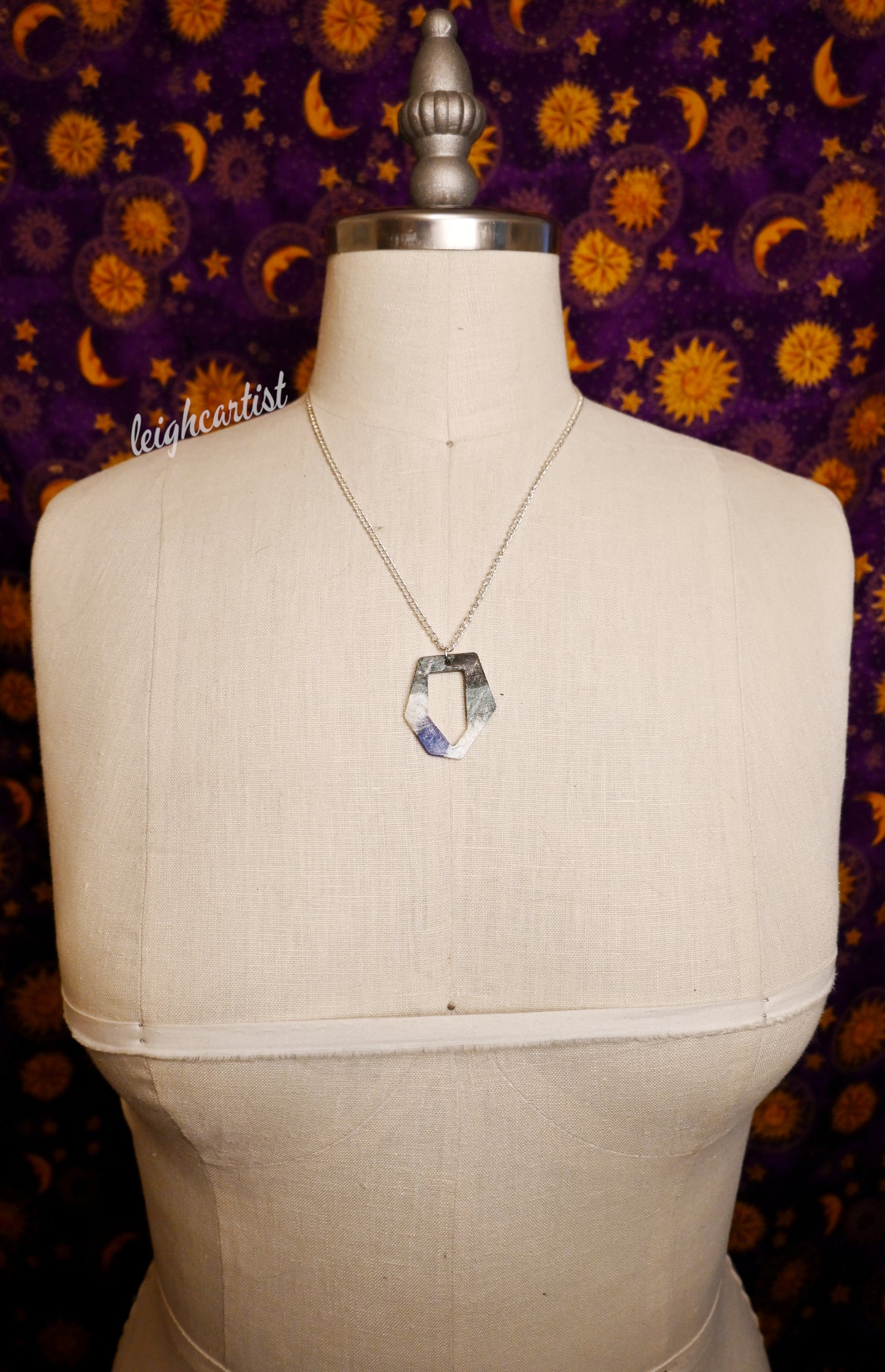 Asexual Flag Geometric Resin Necklace