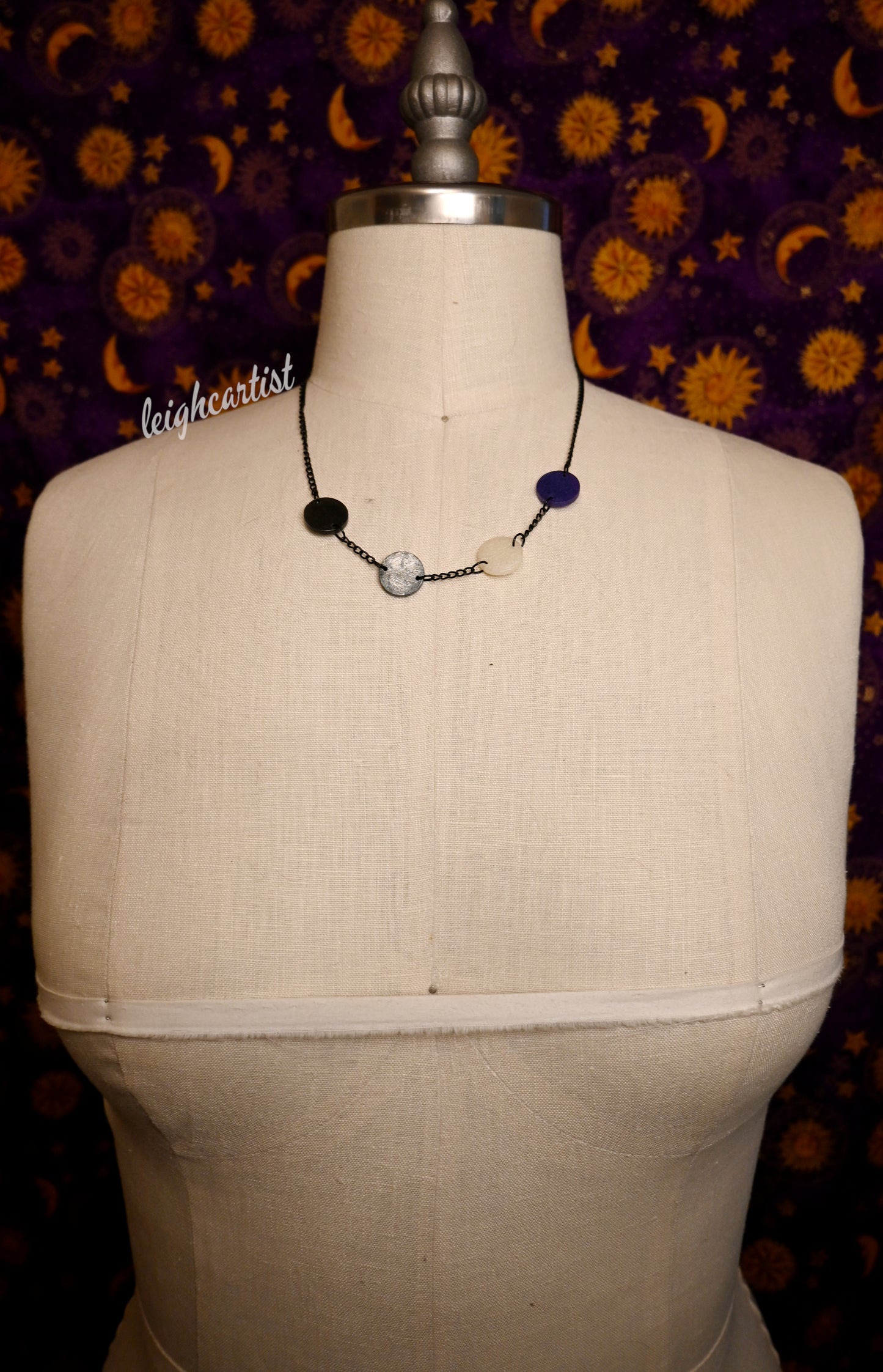 Asexual Flag Circles Resin Necklace