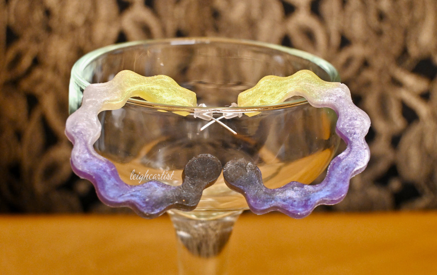 Nonbinary Flag Wavy Resin Hoop Earrings