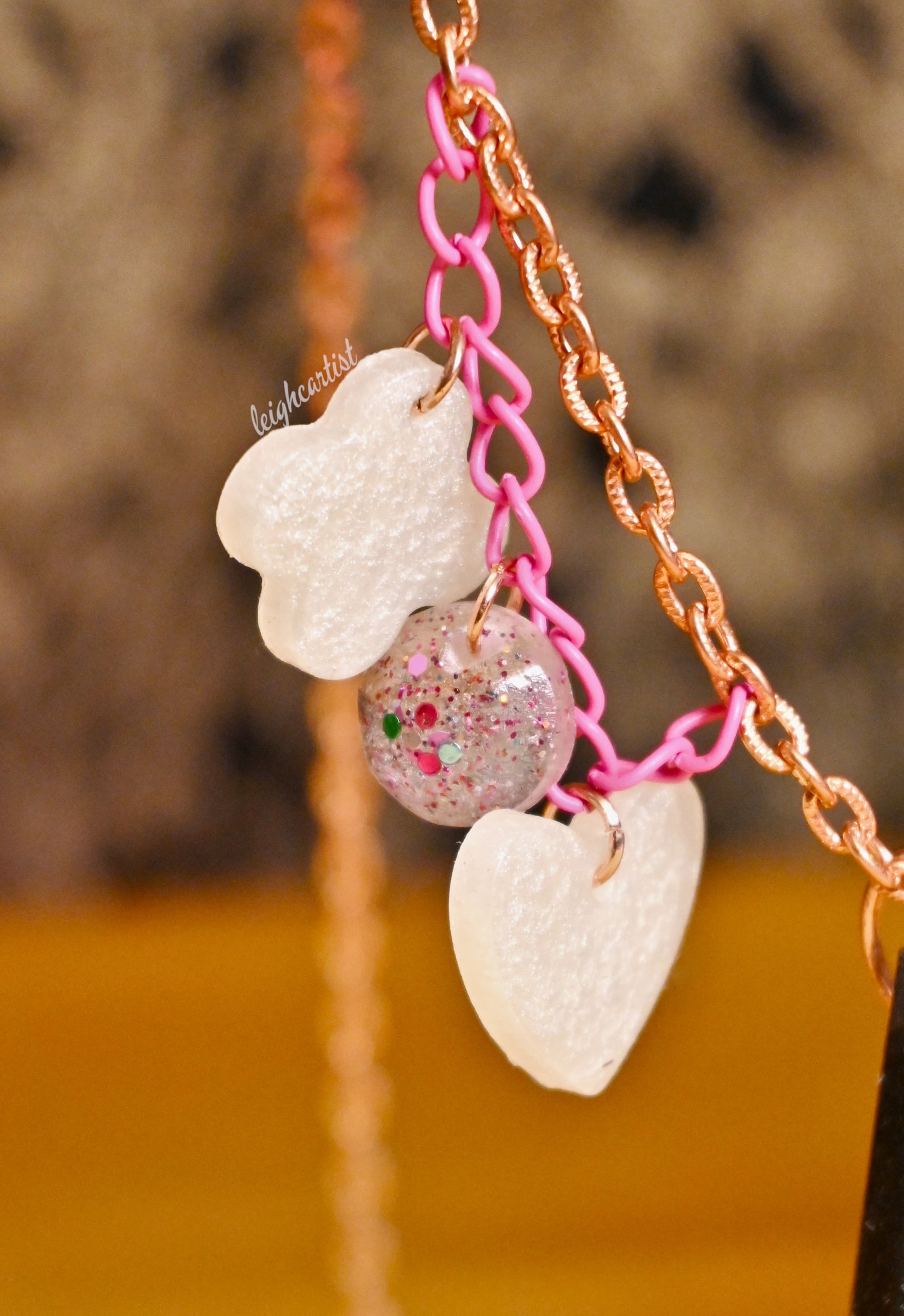 Nonbinary Flag Crystal Resin Necklace