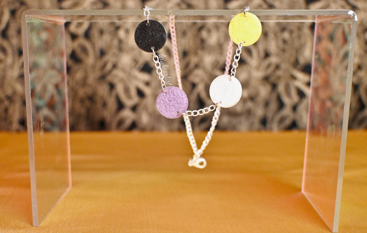 Nonbinary Flag Circles Resin Necklace