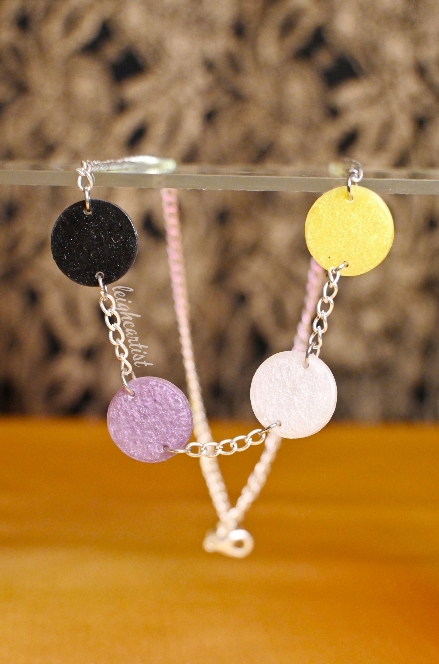 Nonbinary Flag Circles Resin Necklace