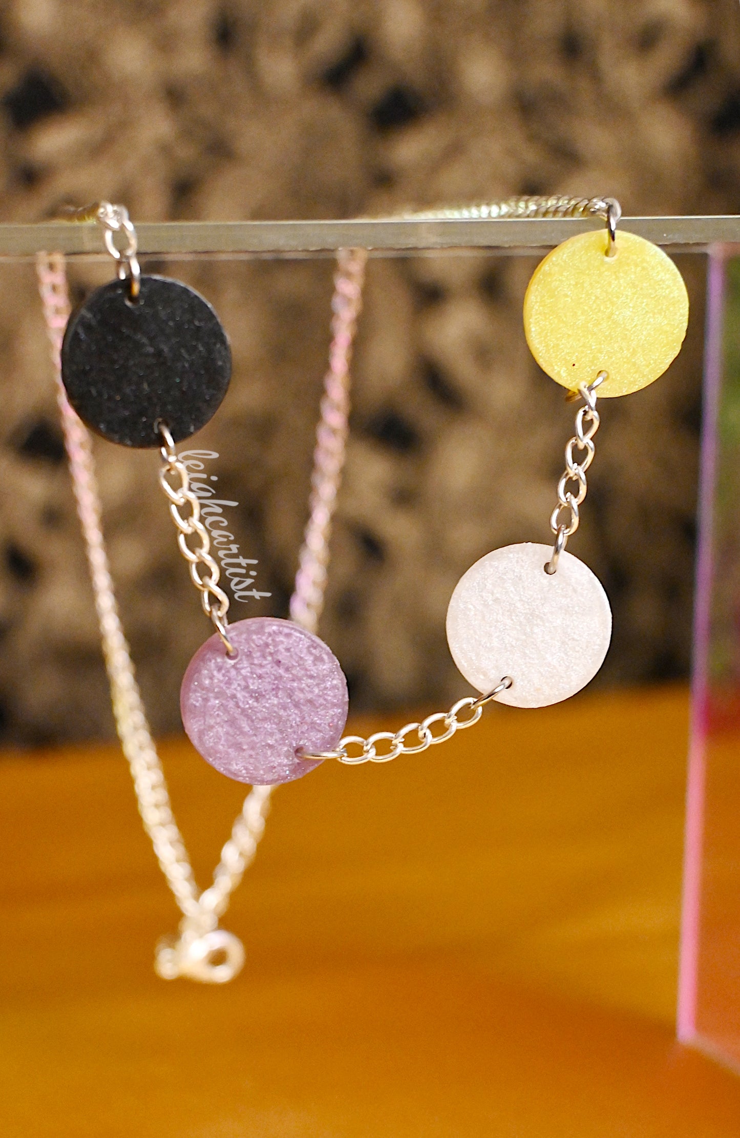 Nonbinary Flag Circles Resin Necklace