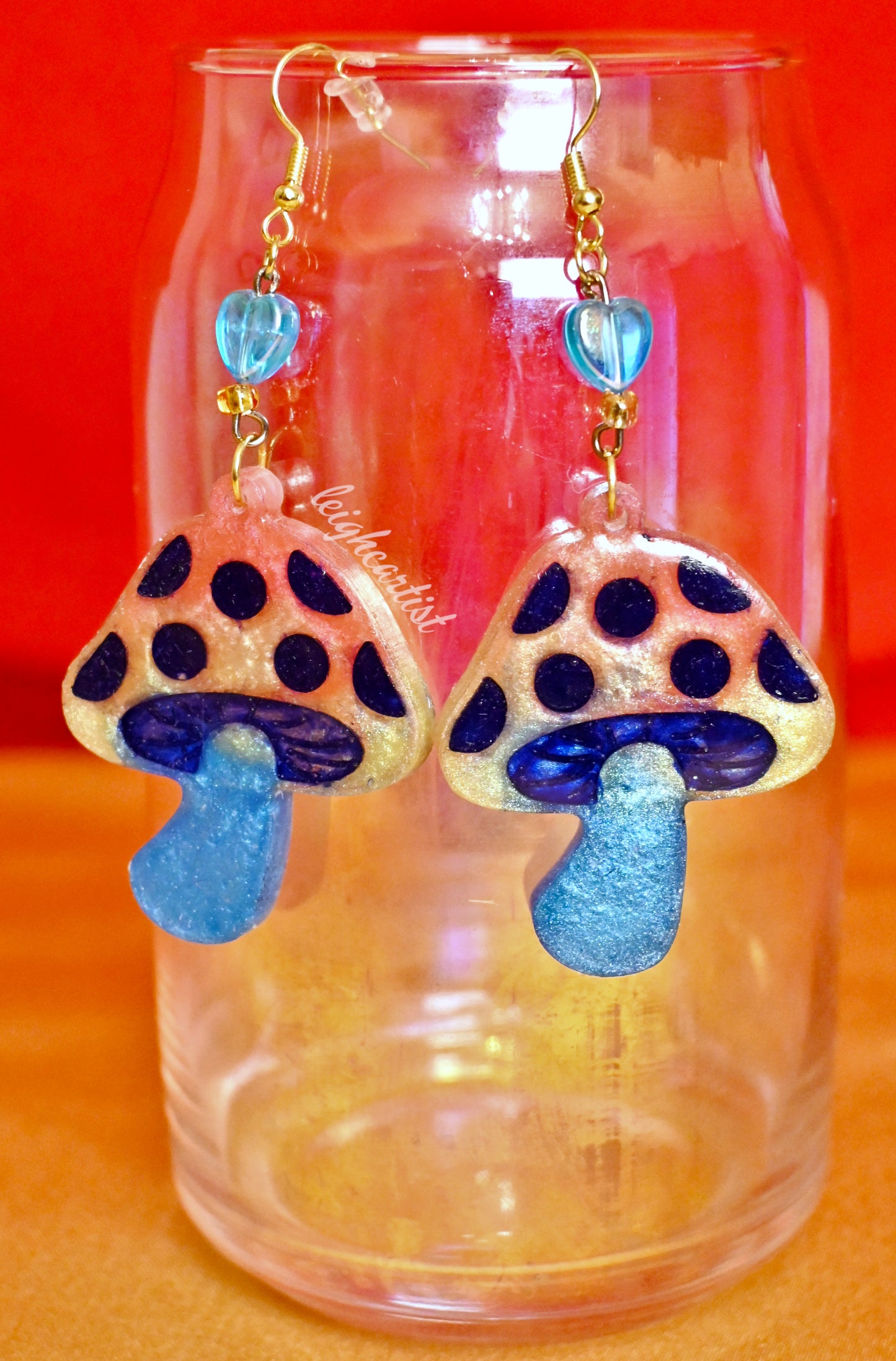 Pansexual Flag Mushrooms Resin Dangle Earrings