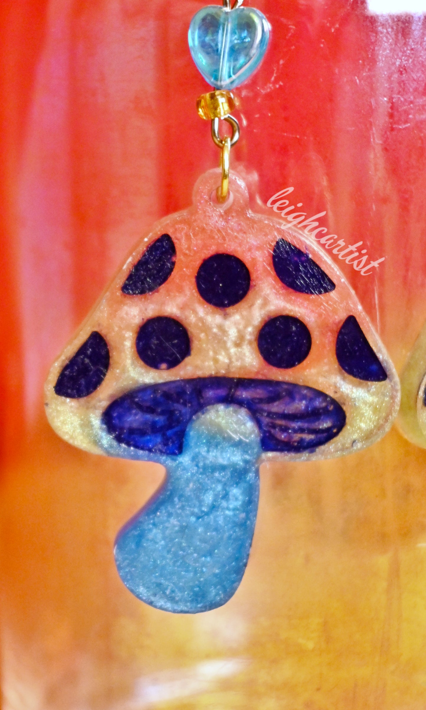 Pansexual Flag Mushrooms Resin Dangle Earrings