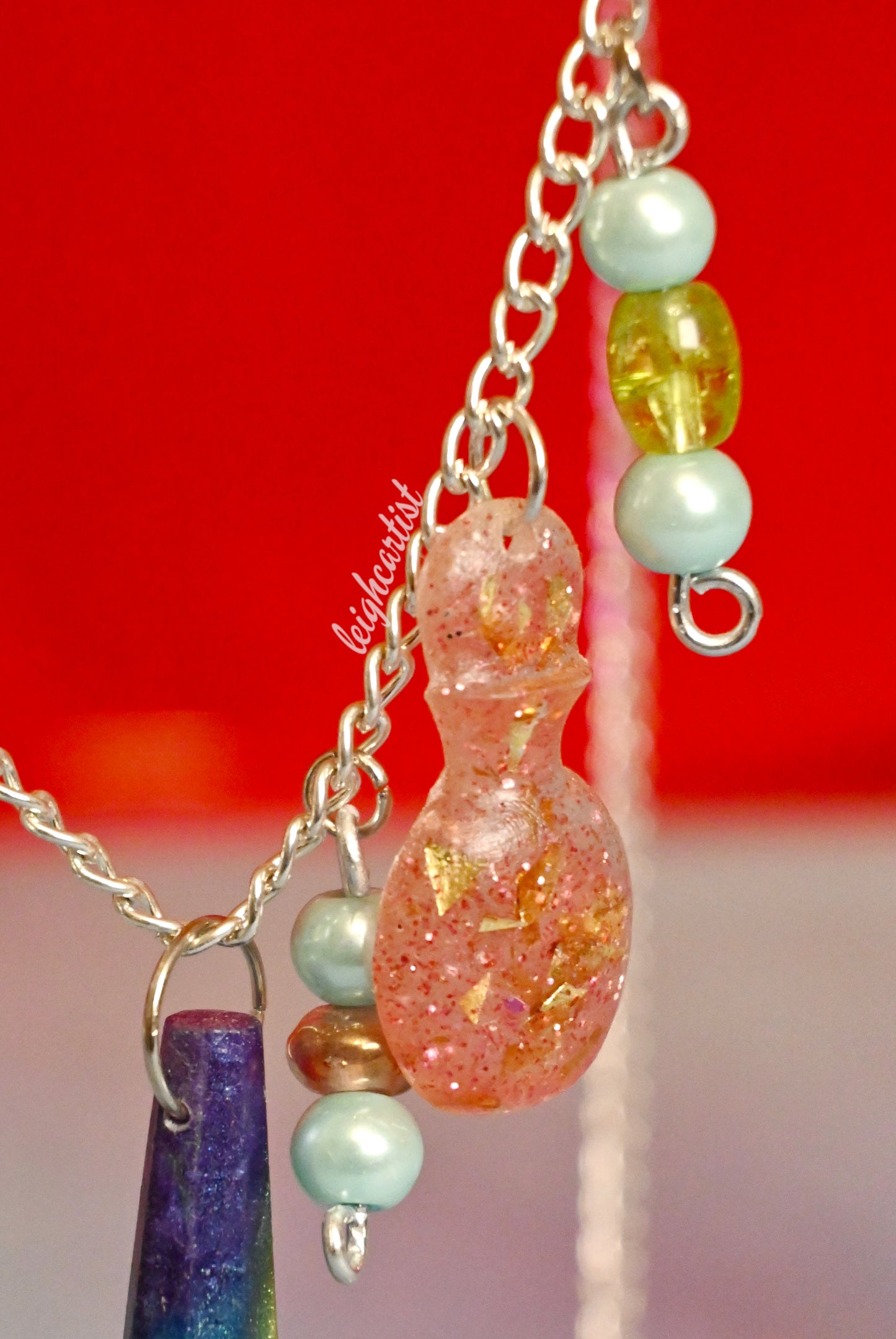 Rainbow Flag Cutesy Crystal Resin Necklace