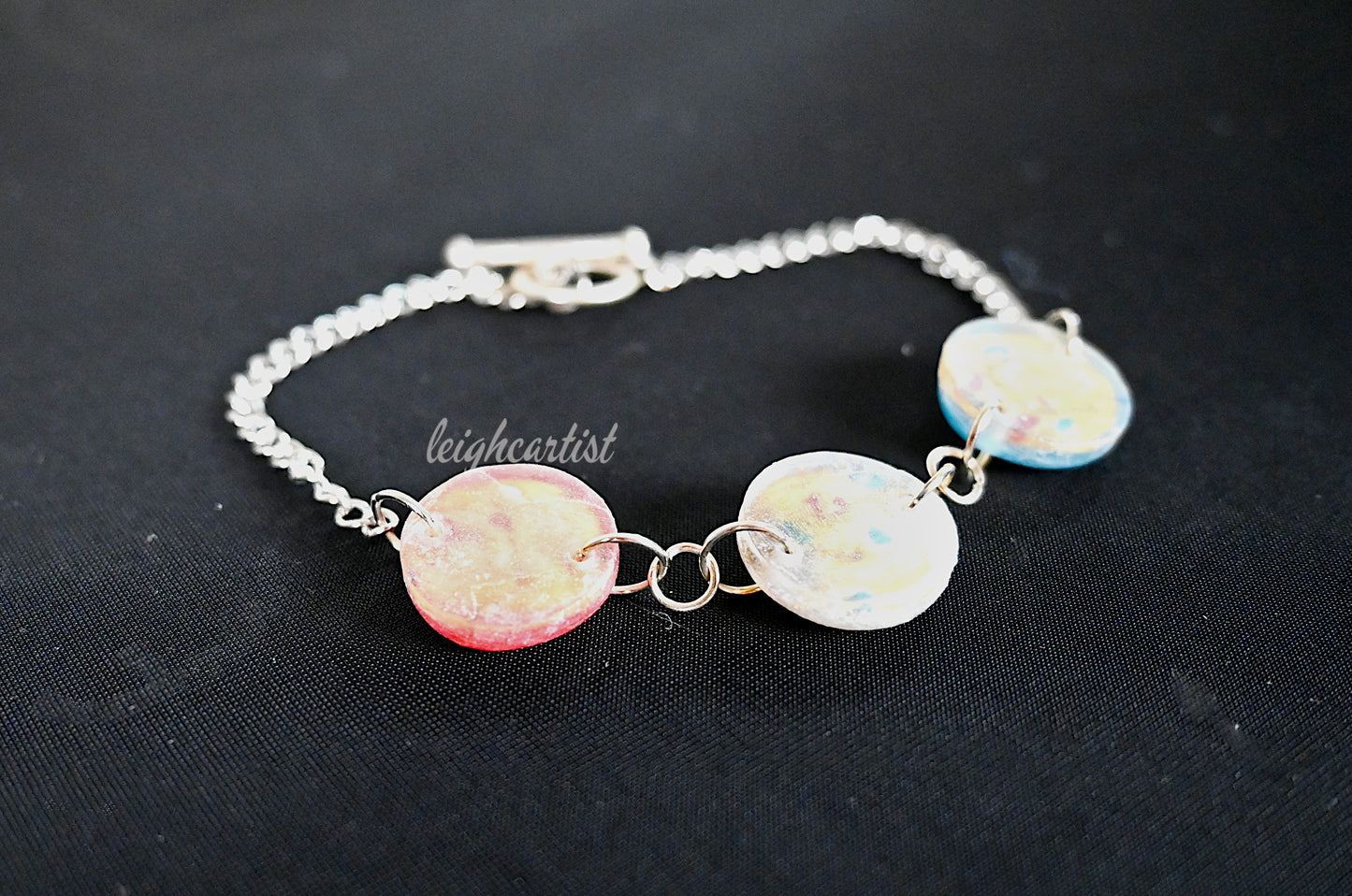 Red White & Blue Cookie Resin Charm Bracelet