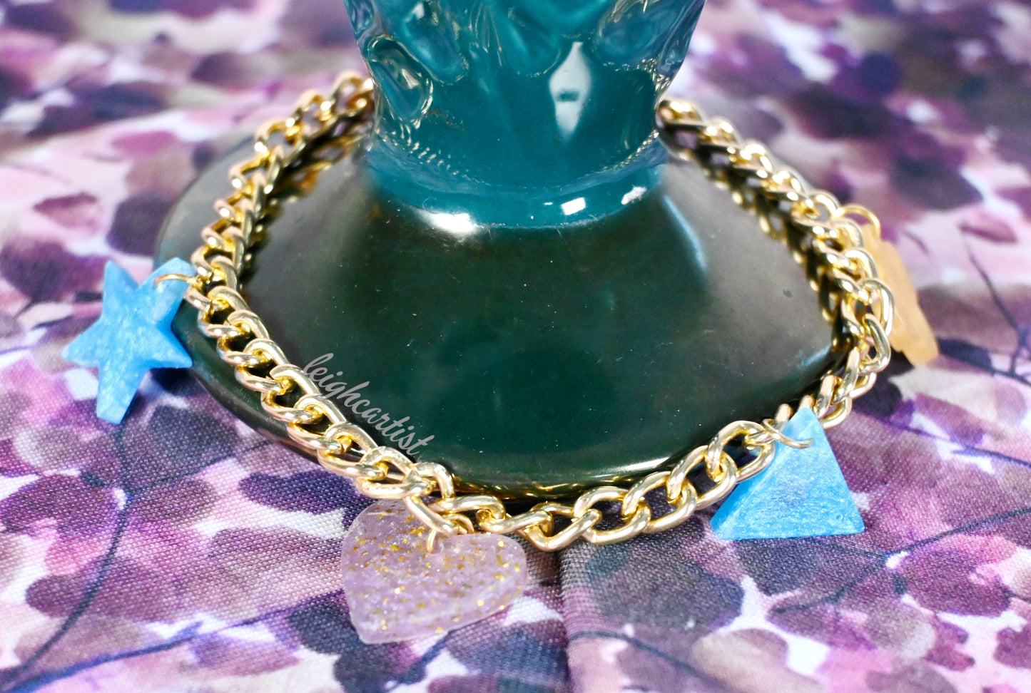 Hearts & Stars Resin Charm Bracelet