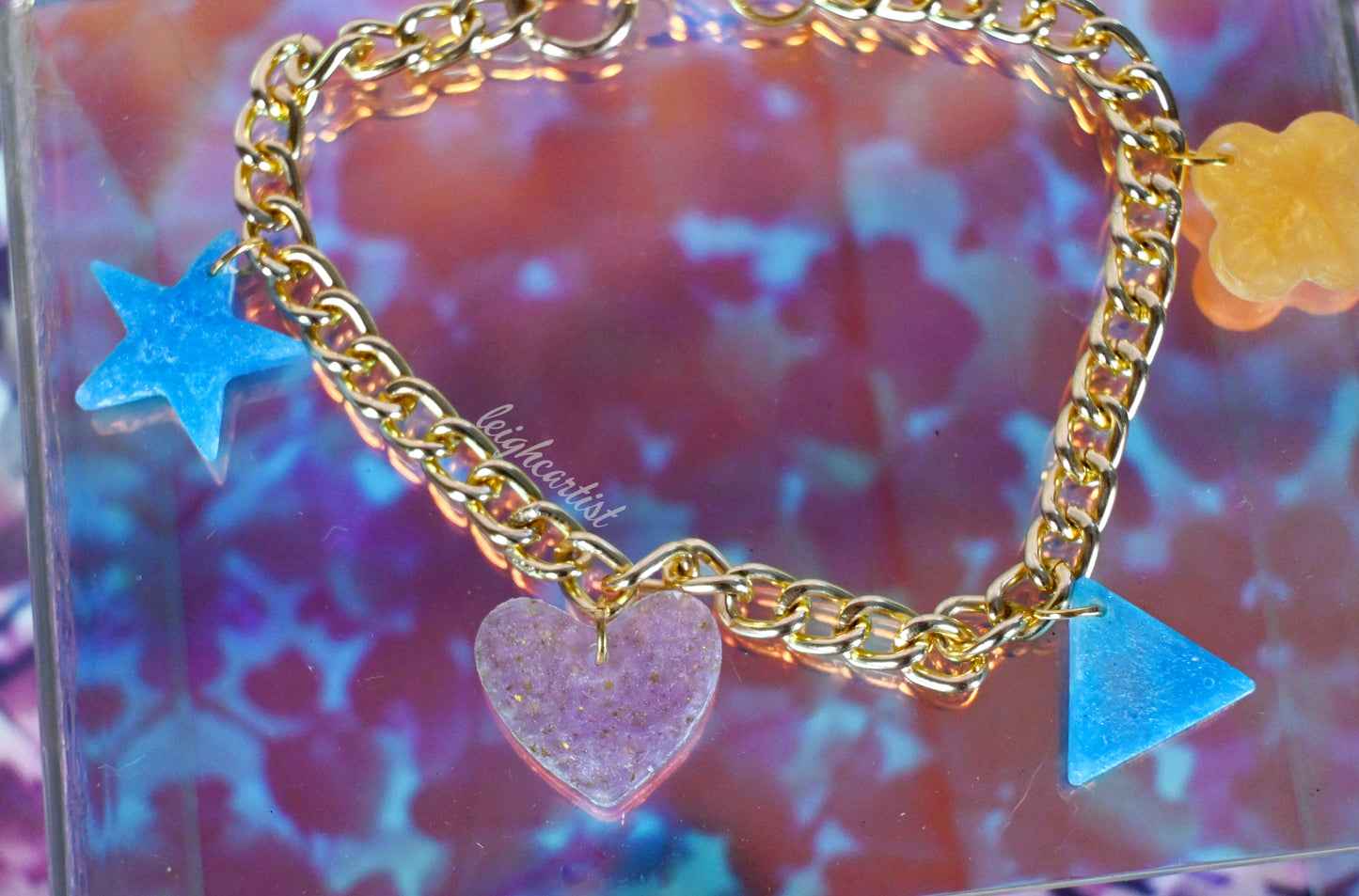 Hearts & Stars Resin Charm Bracelet