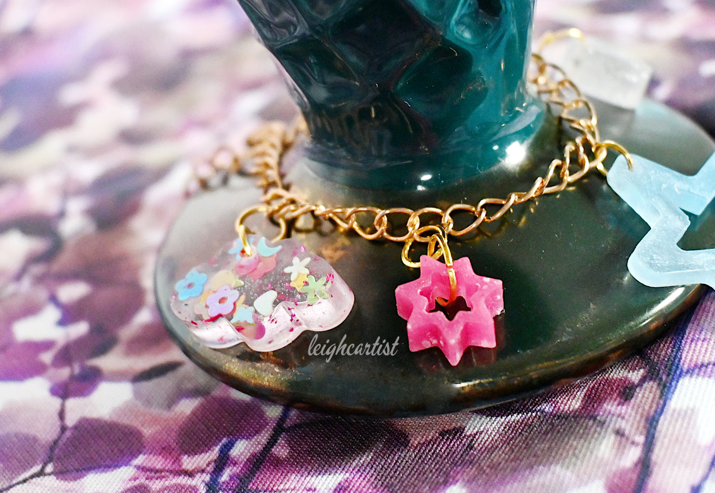 Blue Skies Resin Charm Bracelet