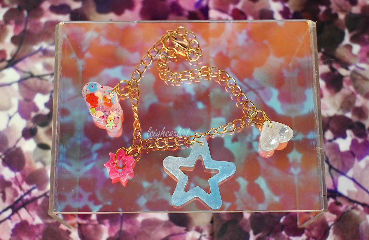 Blue Skies Resin Charm Bracelet