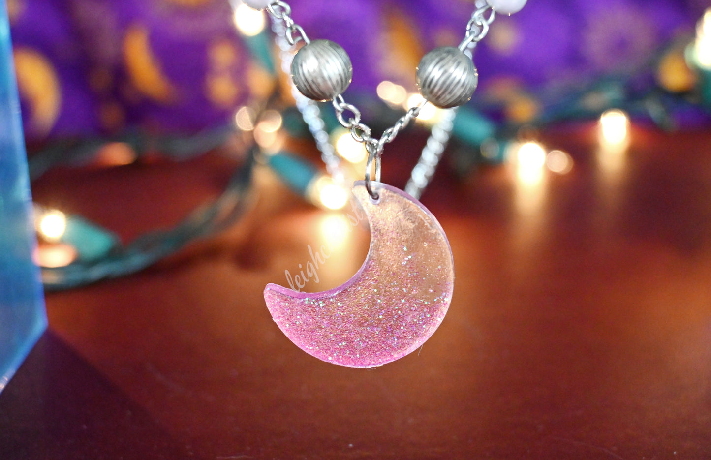 Witchy Moon Resin Necklace
