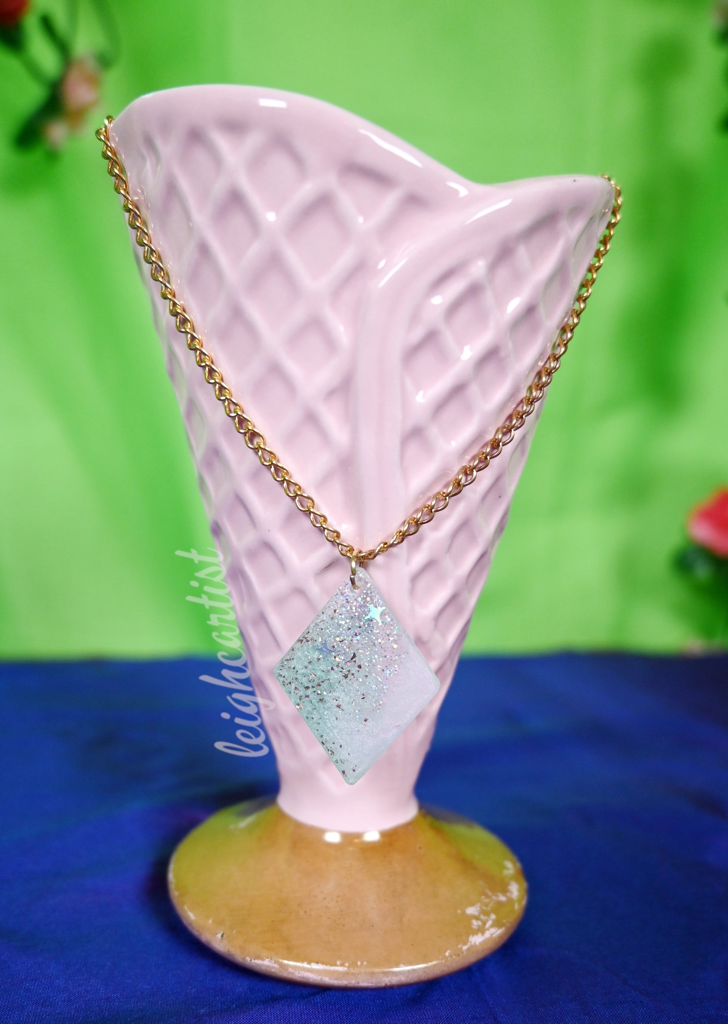 Forest Fairy Glitter Resin Necklace