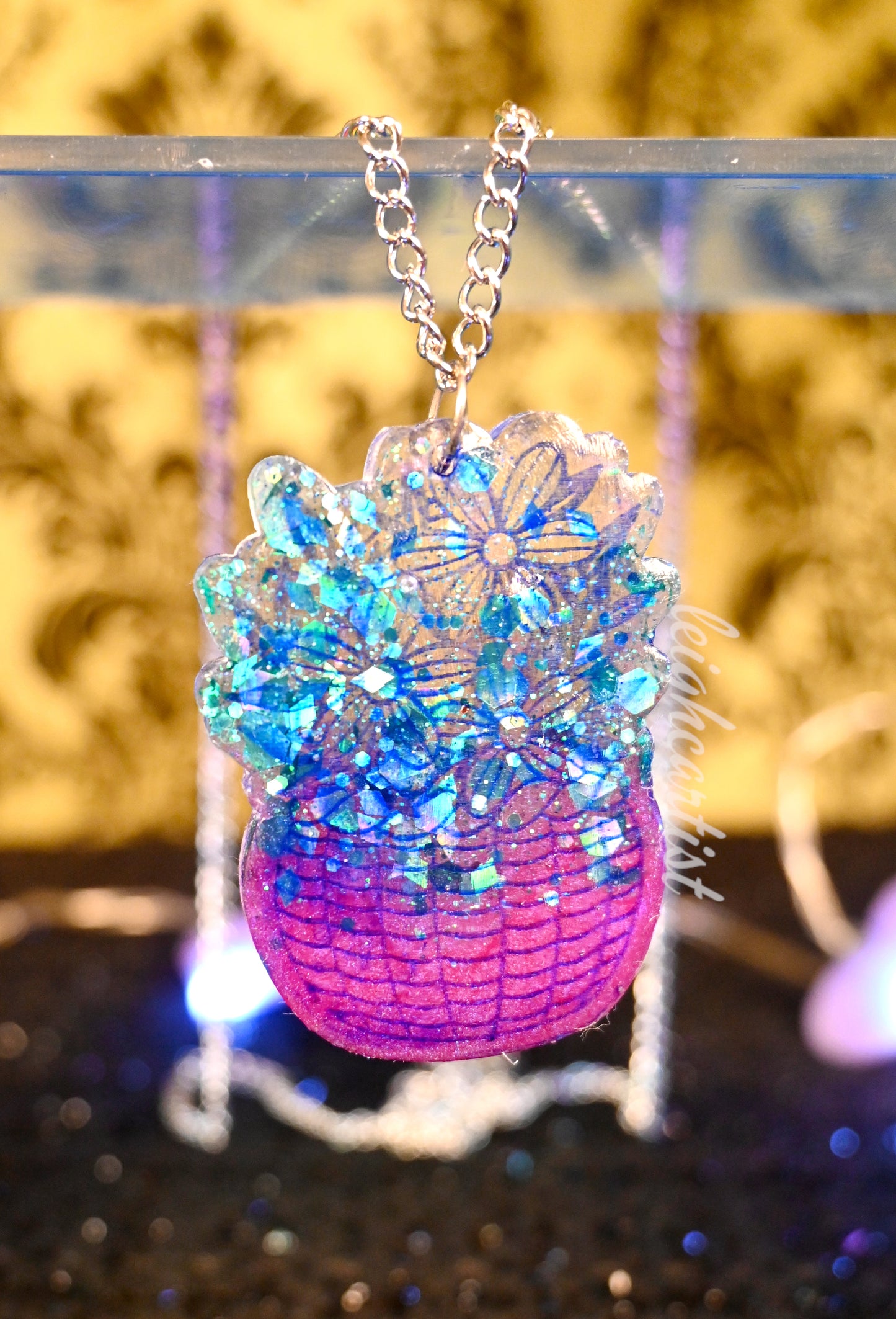 Clearly Floral Resin Necklace
