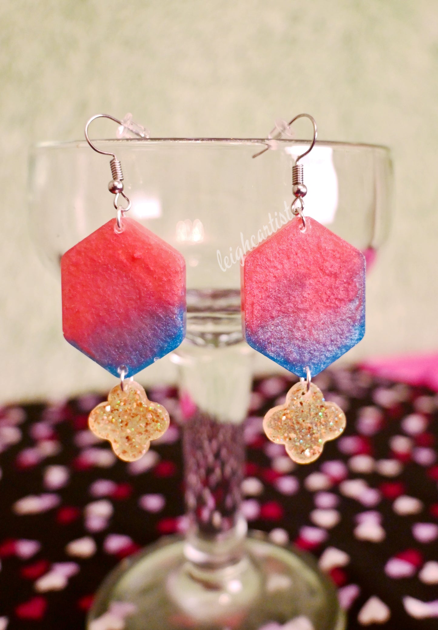 Geo Clouds Resin Dangle Earrings