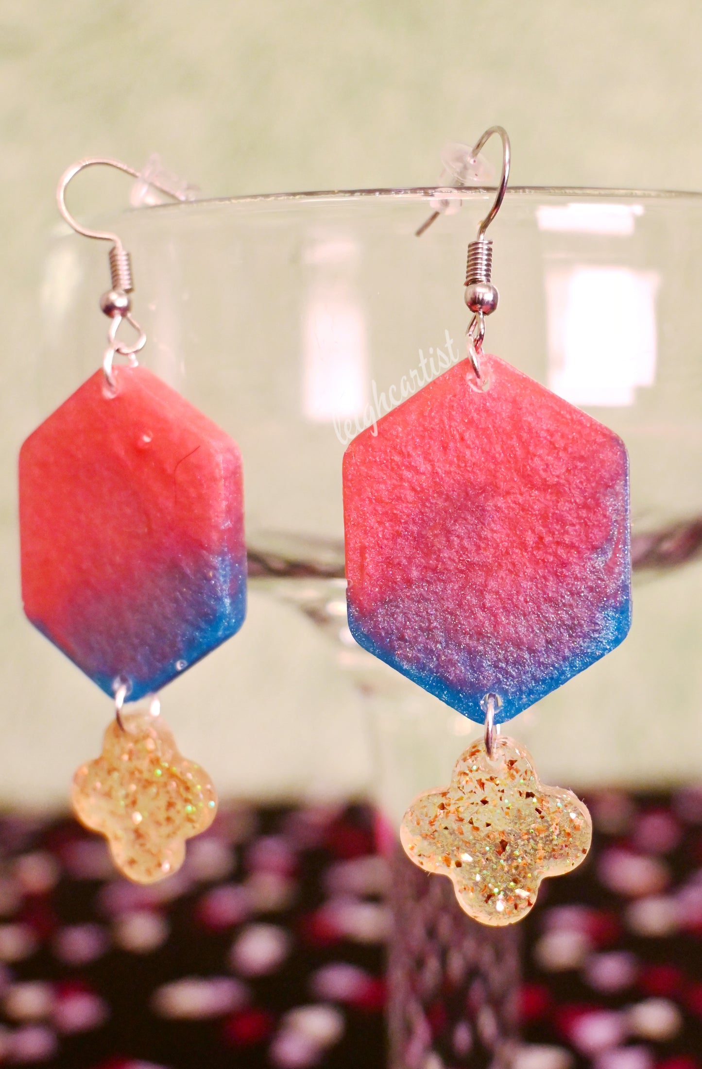 Geo Clouds Resin Dangle Earrings