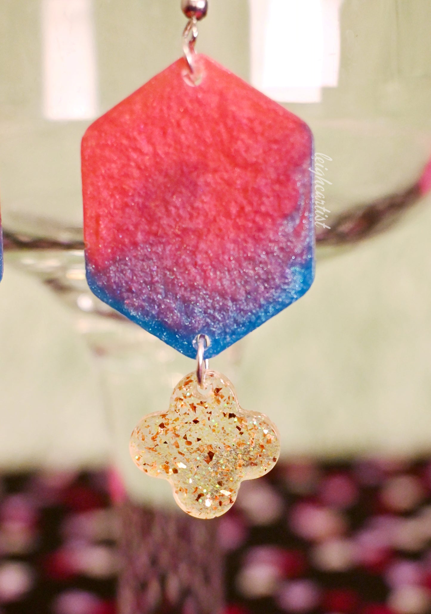 Geo Clouds Resin Dangle Earrings