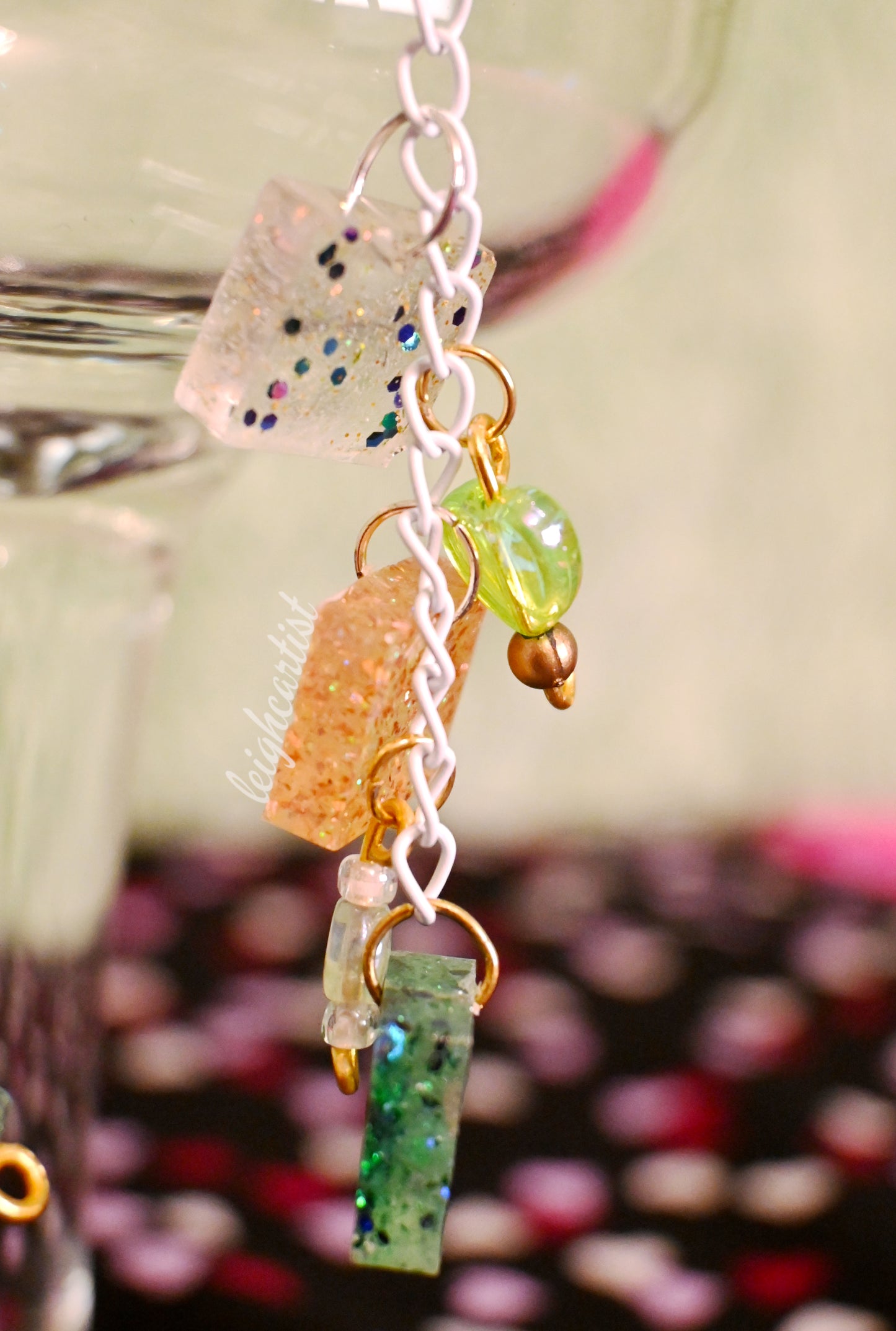 Glitter Cubed Resin Dangle Earrings