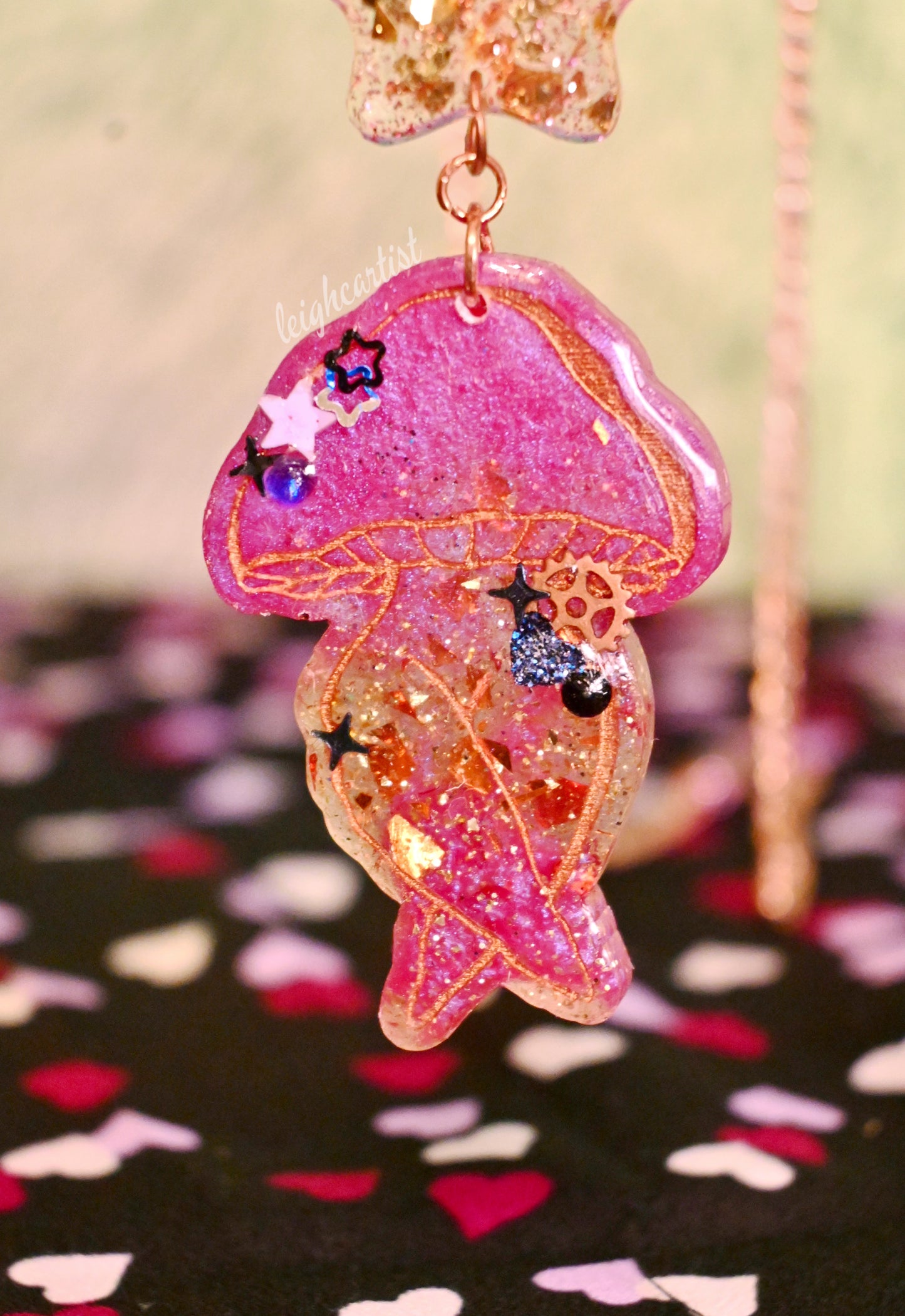 Steam-Powered Magic Mushroom Lady Resin Necklace