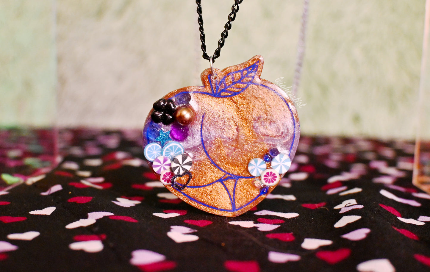 Gilded Peach Resin Necklace