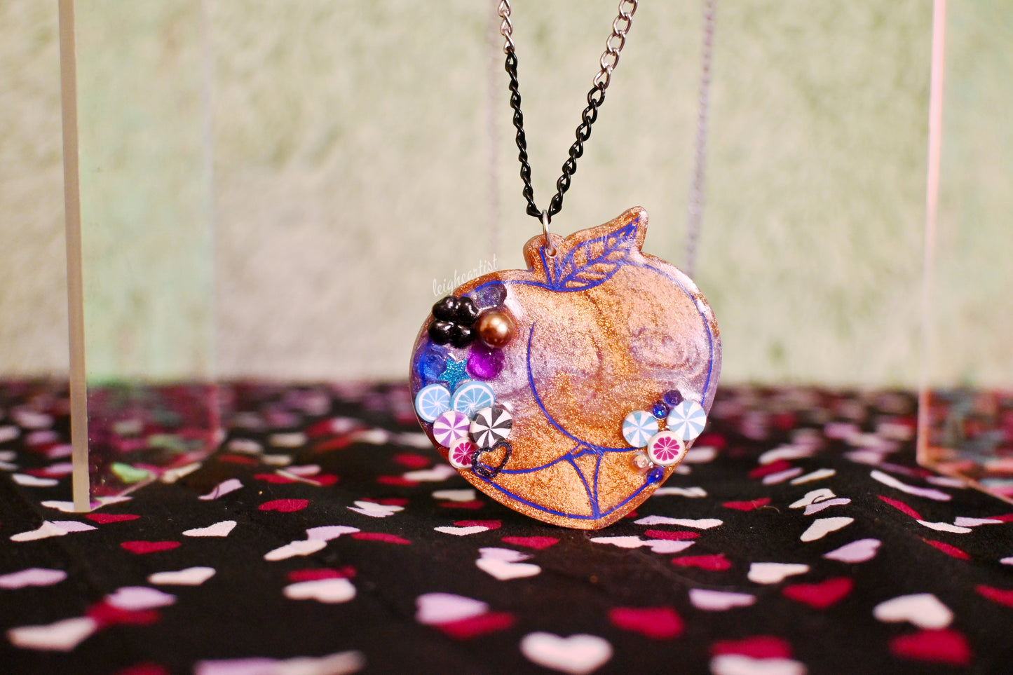 Gilded Peach Resin Necklace
