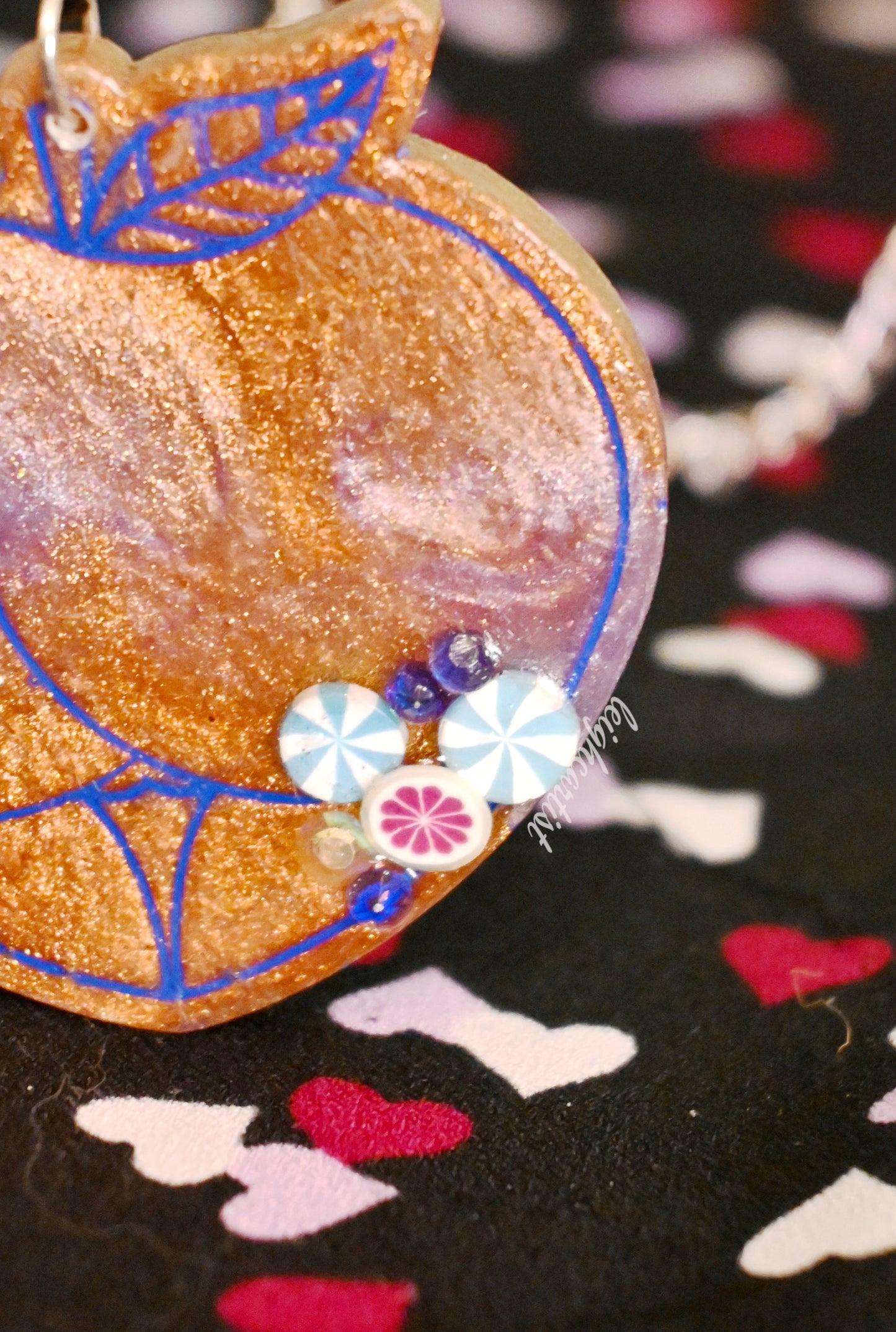 Gilded Peach Resin Necklace