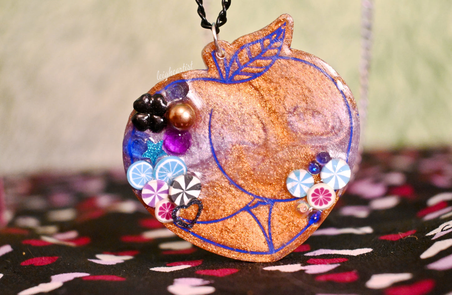 Gilded Peach Resin Necklace