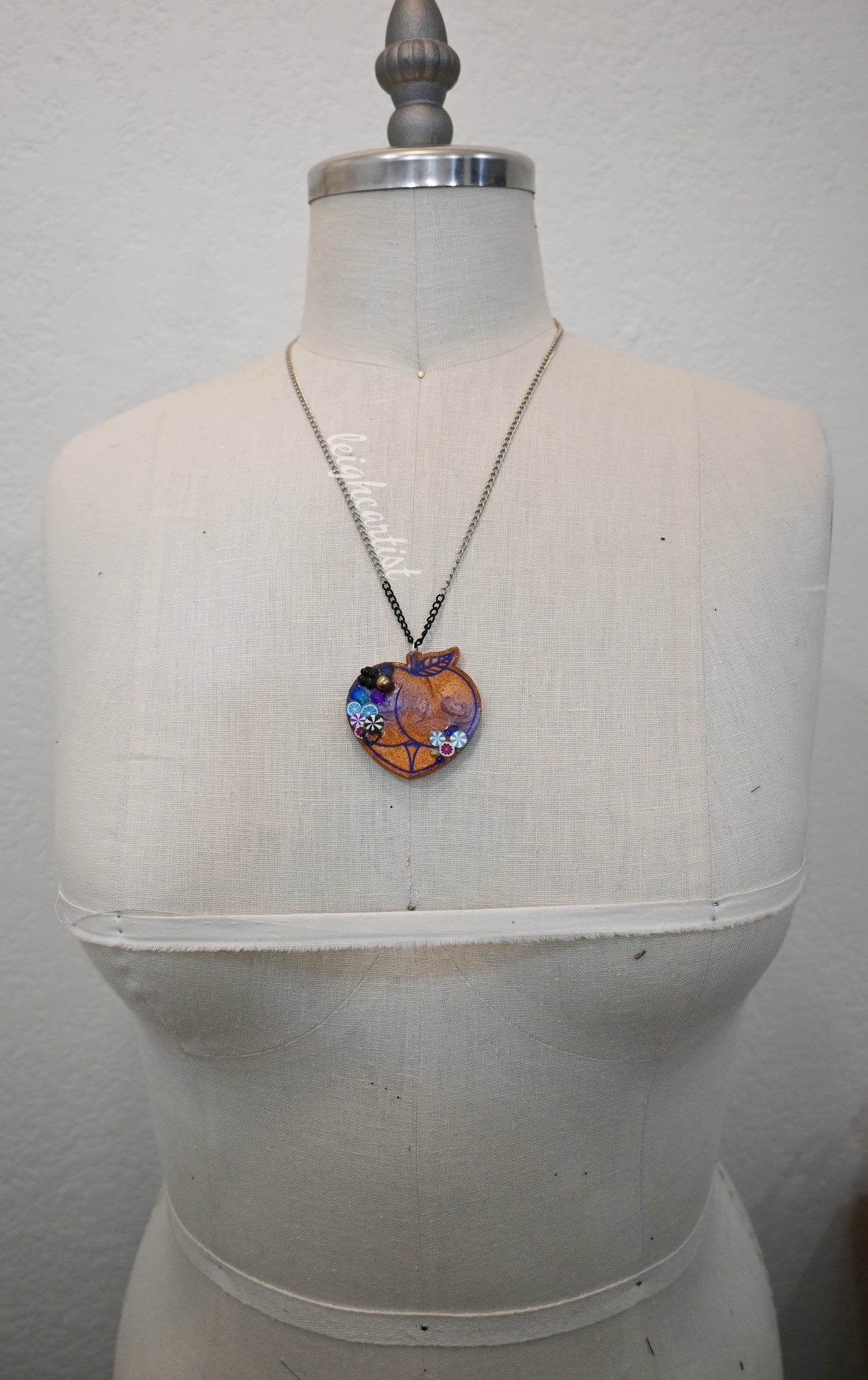 Gilded Peach Resin Necklace