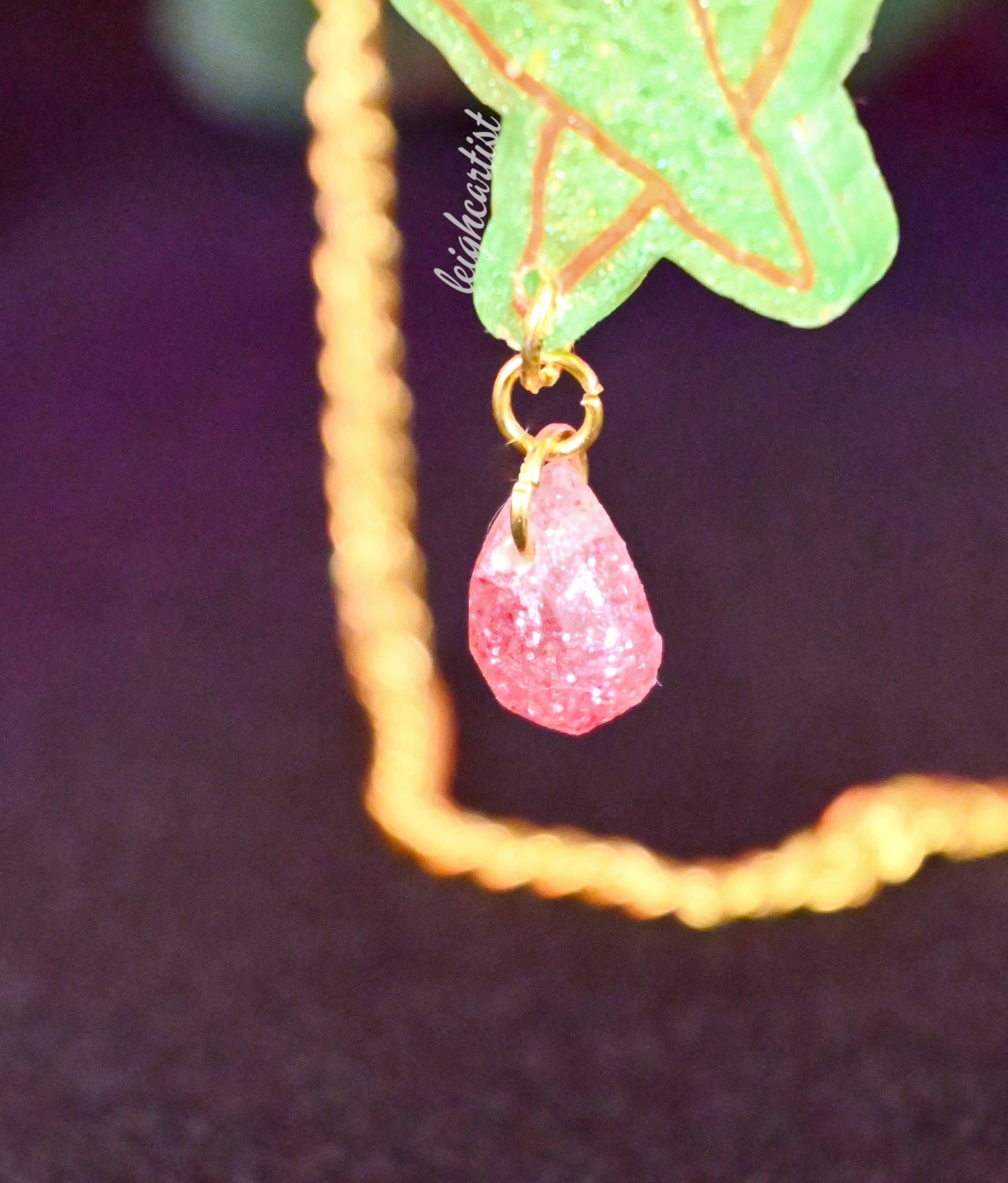 Spring Flowers Mushroom Lady Resin Necklace