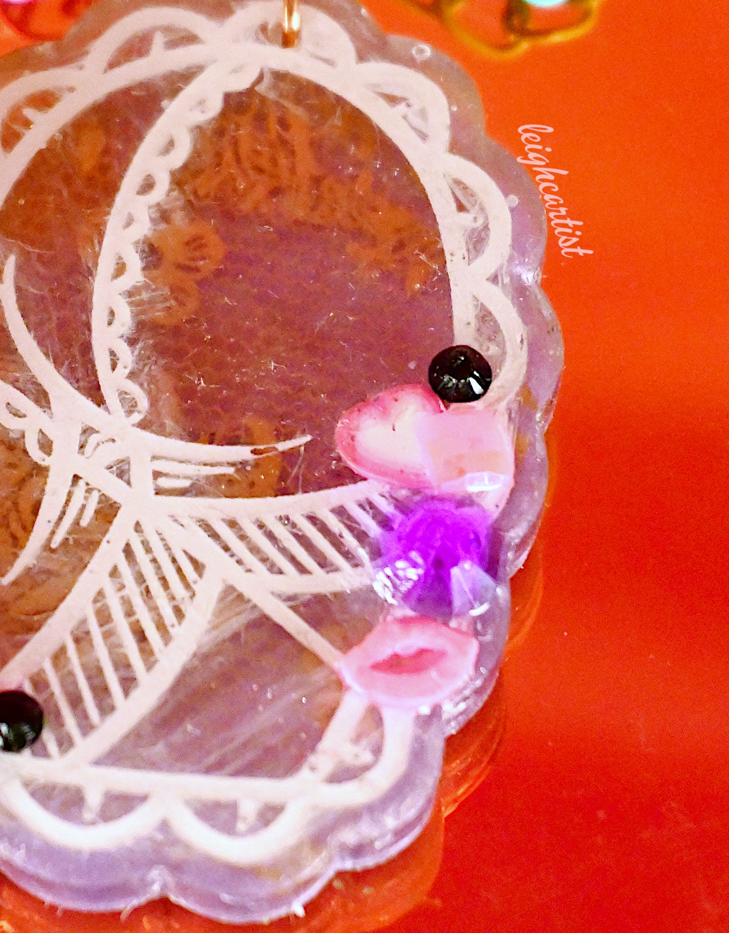 Pastels and Lace Resin Necklace