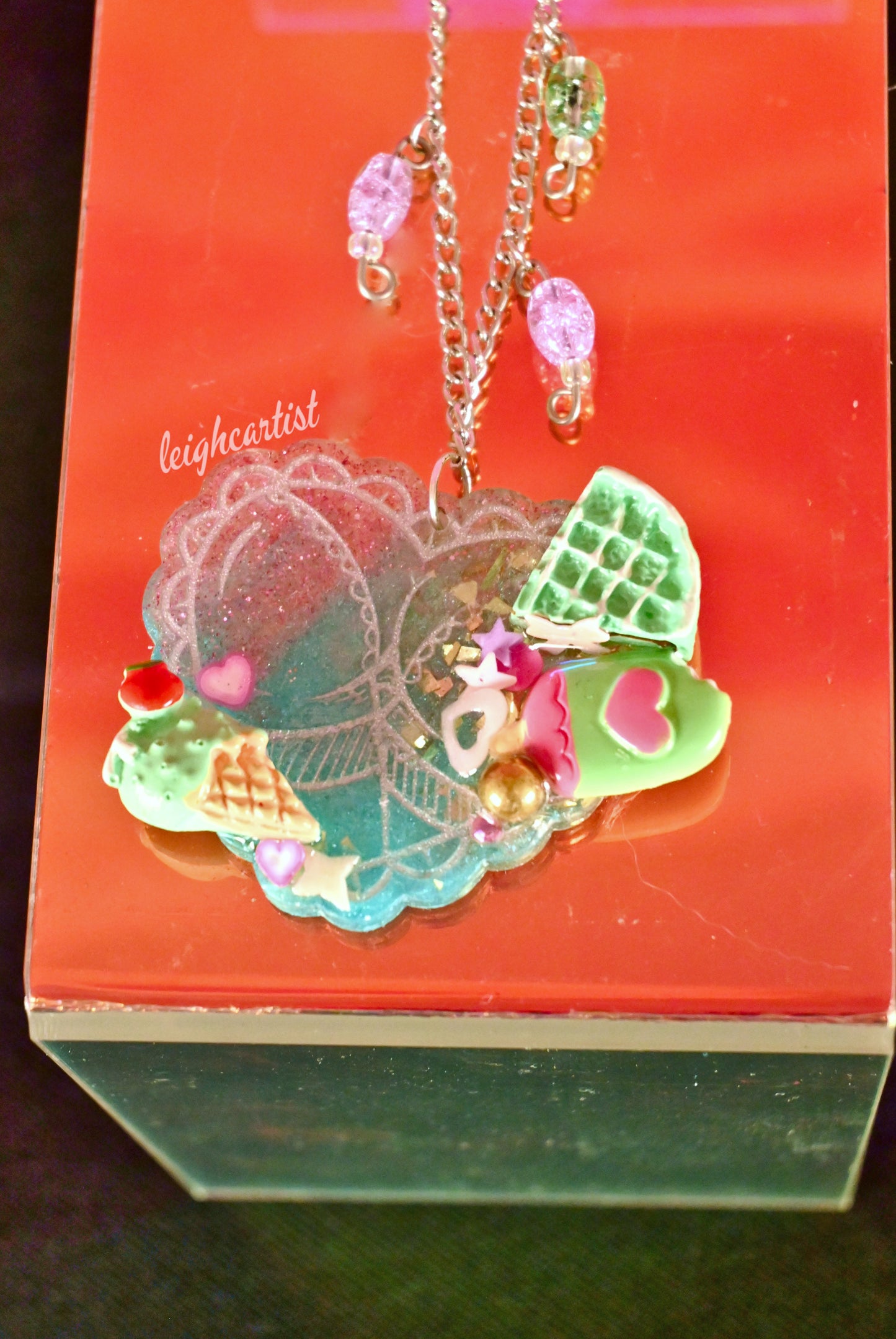 Poolside Blues Resin Necklace