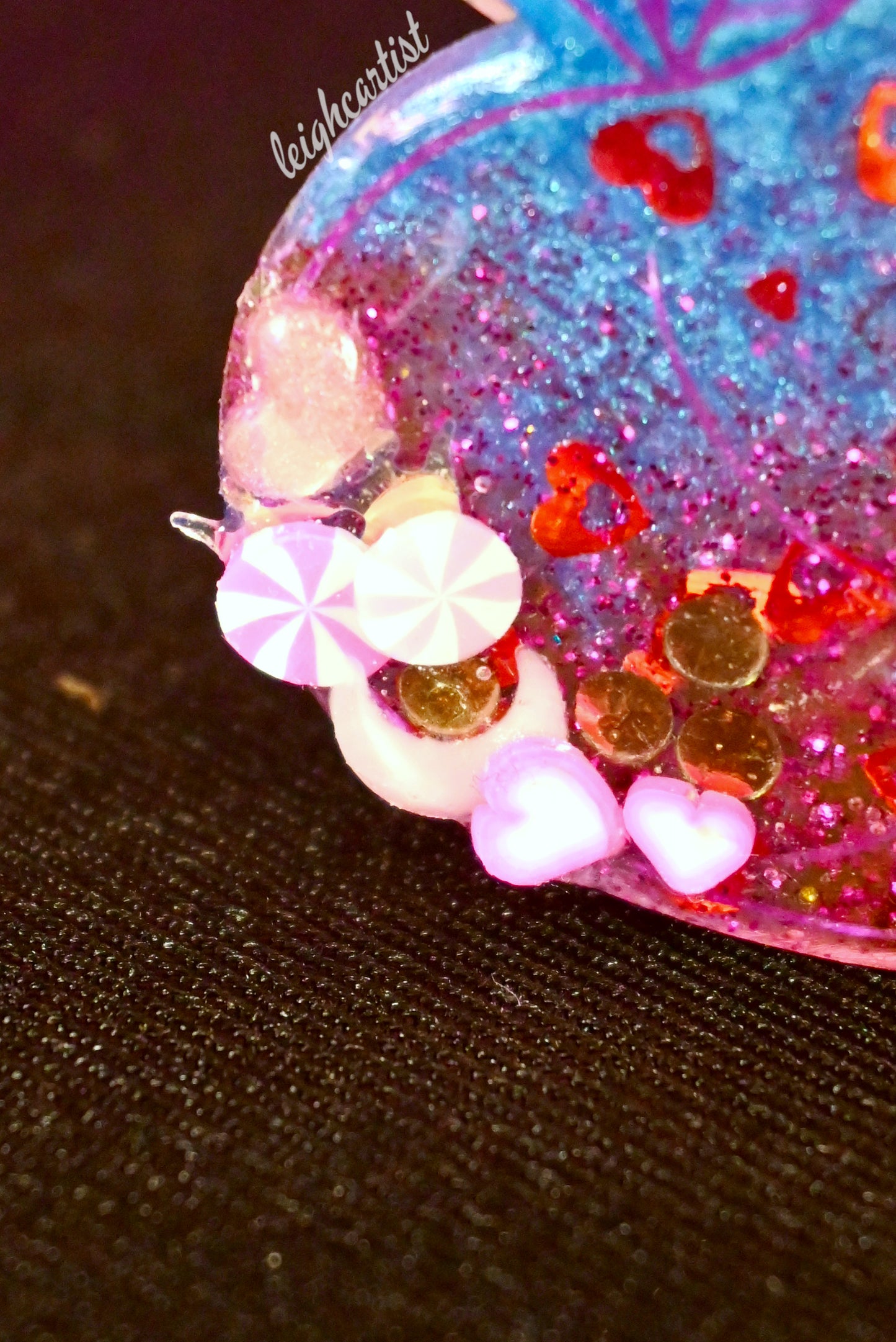 Blue Lovecore Peach Resin Necklace