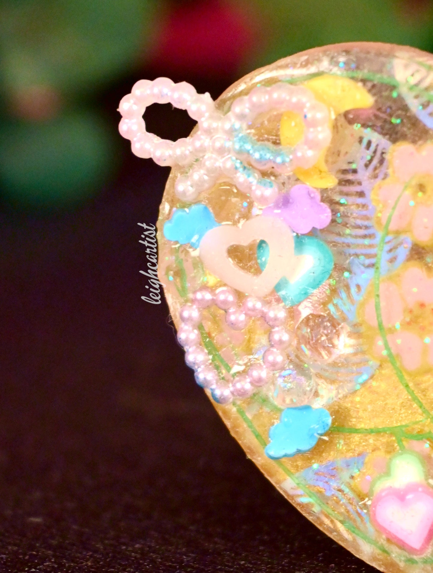 Soft Pastel Peach Resin Necklace
