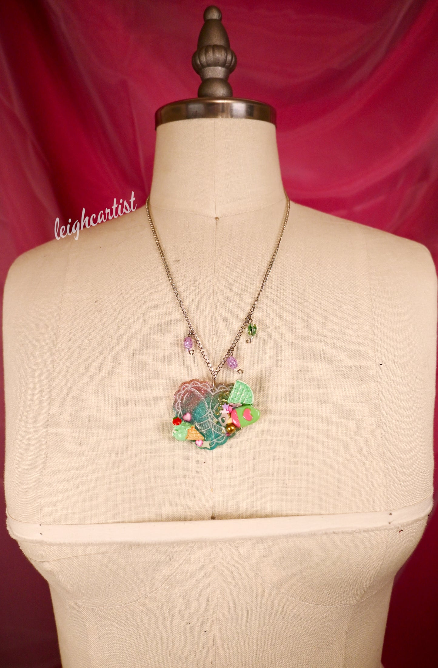 Poolside Blues Resin Necklace