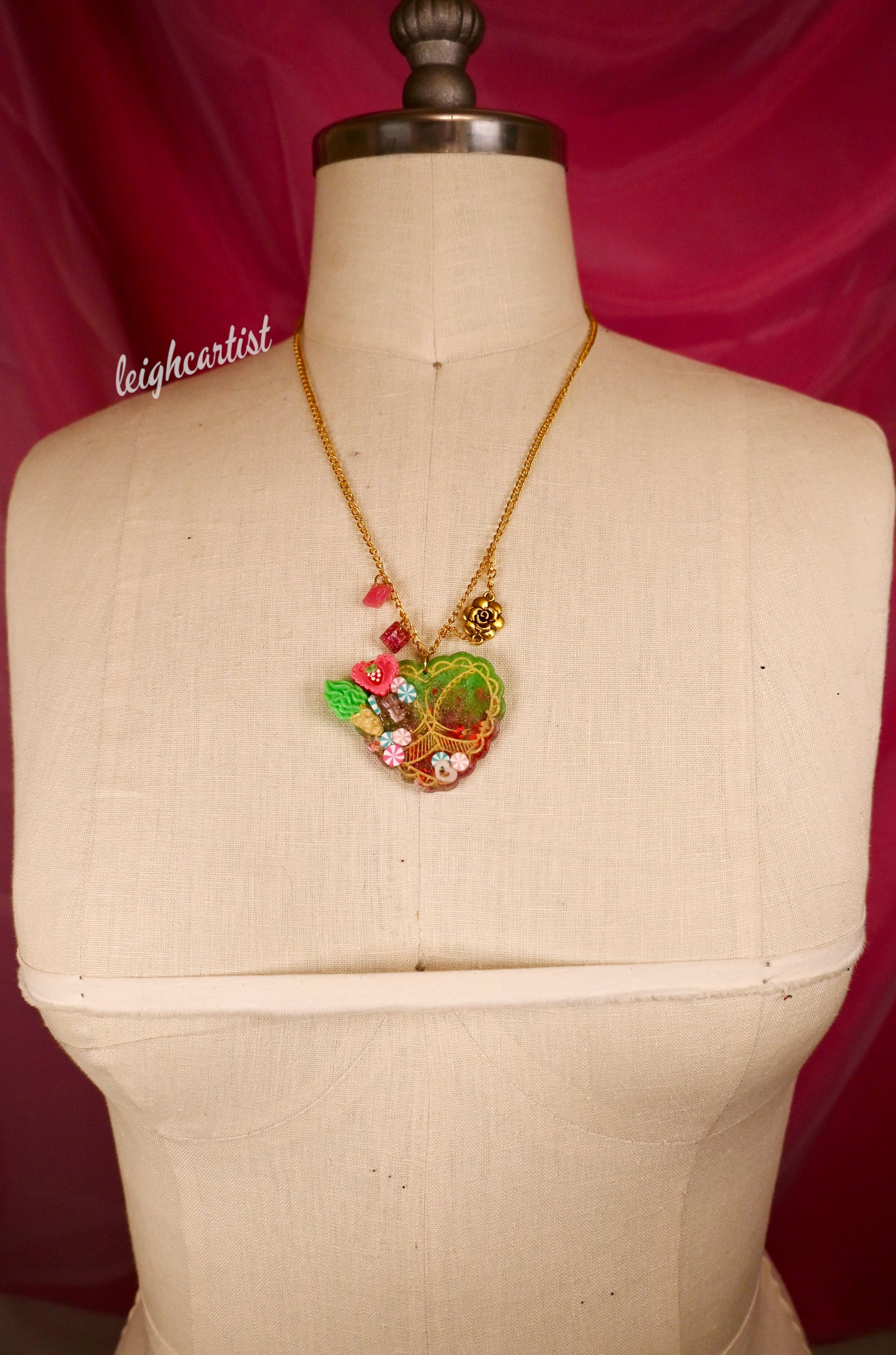 Decadent Green Dessert Resin Necklace