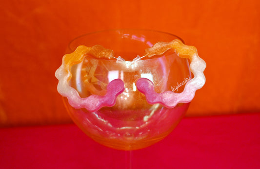 Lesbian Flag Wavy Resin Hoop Earrings