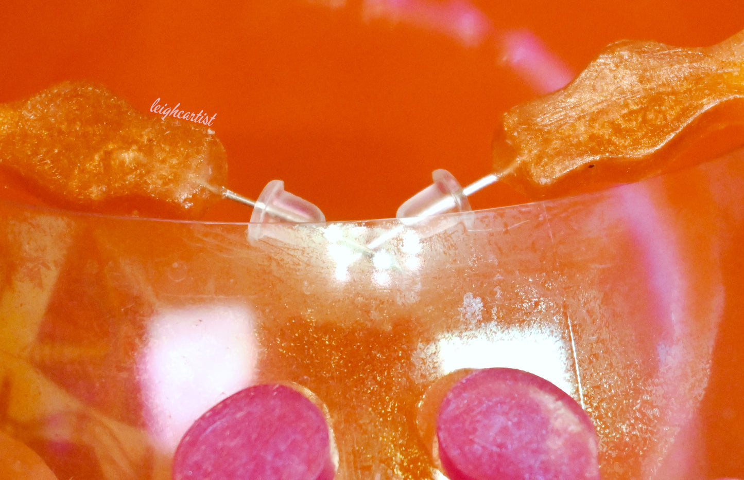 Lesbian Flag Wavy Resin Hoop Earrings