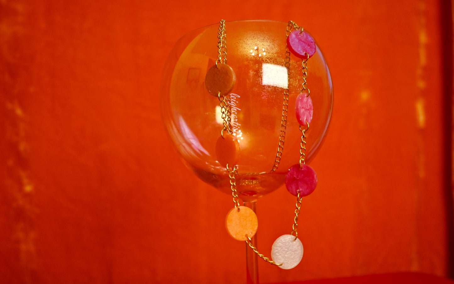 Lesbian Flag Circles Resin Necklace