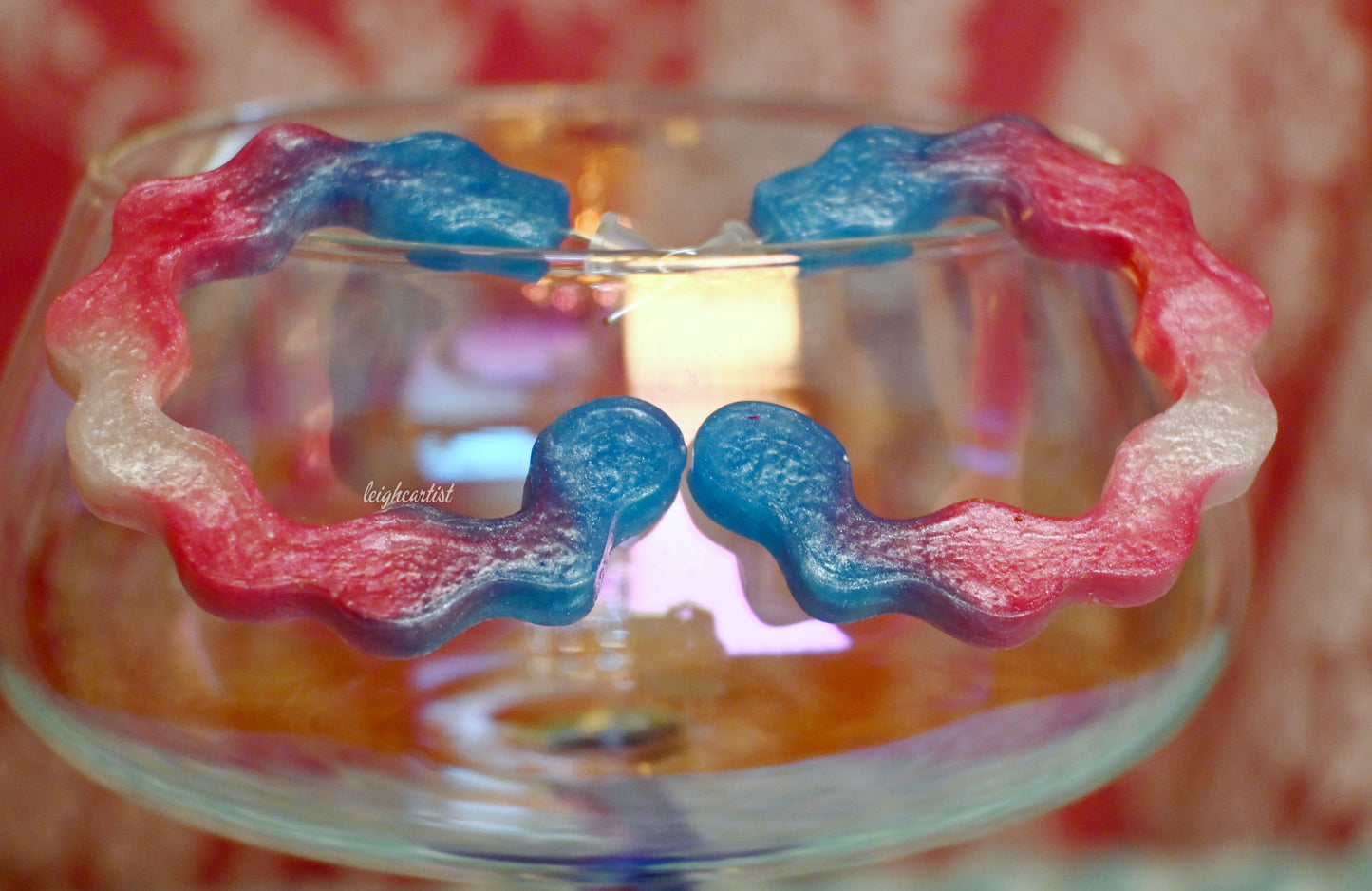 Transgender Flag Wavy Resin Hoop Earrings