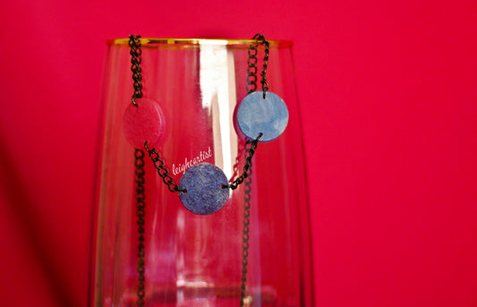 Bisexual Flag Circles Resin Necklace