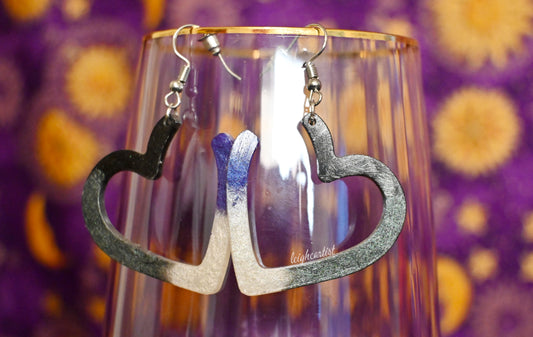 Asexual Hollow Hearts Resin Dangle Earrings