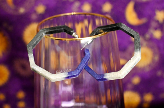 Asexual Geometric Resin Hoop Earrings
