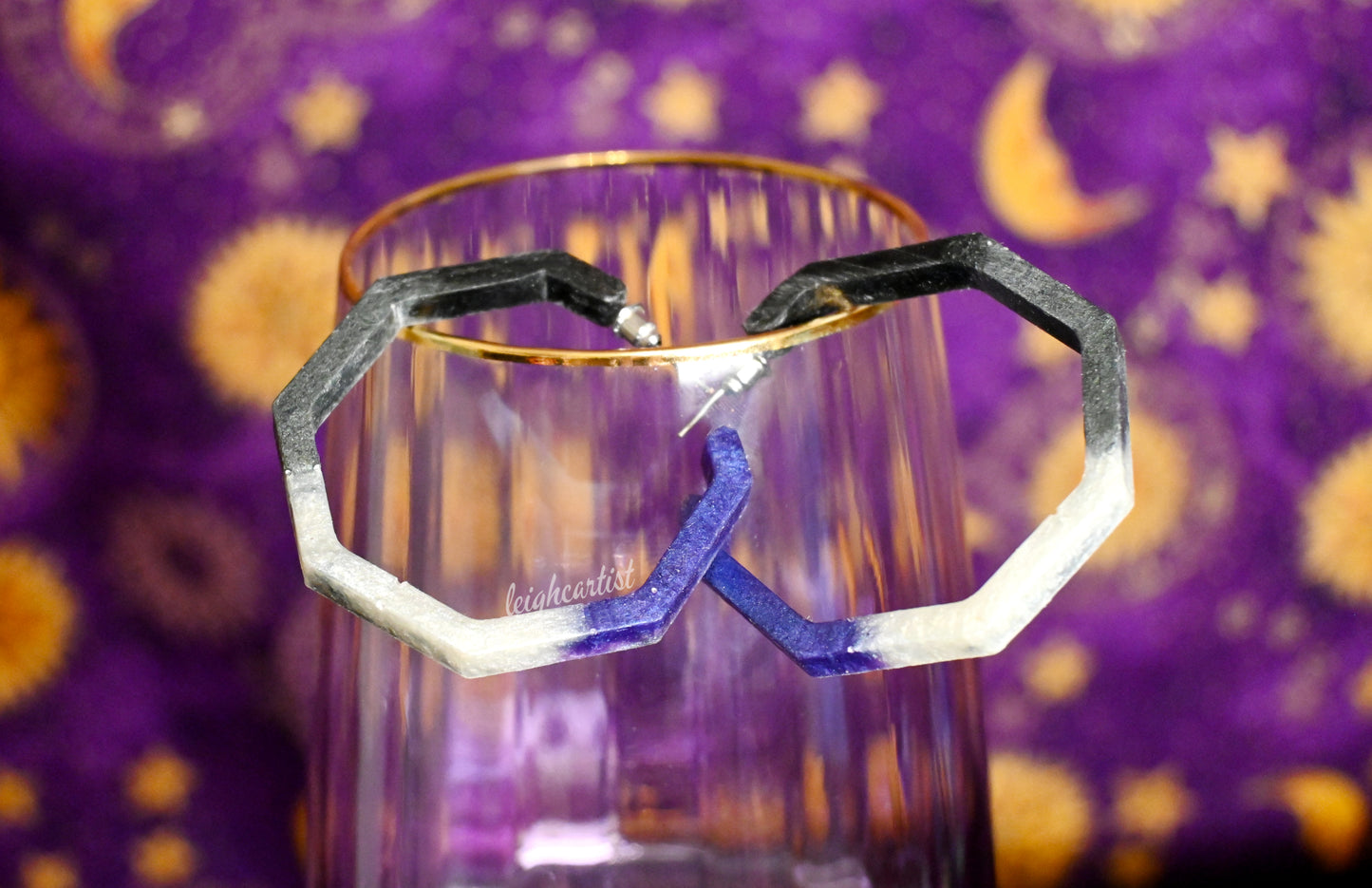 Asexual Geometric Resin Hoop Earrings