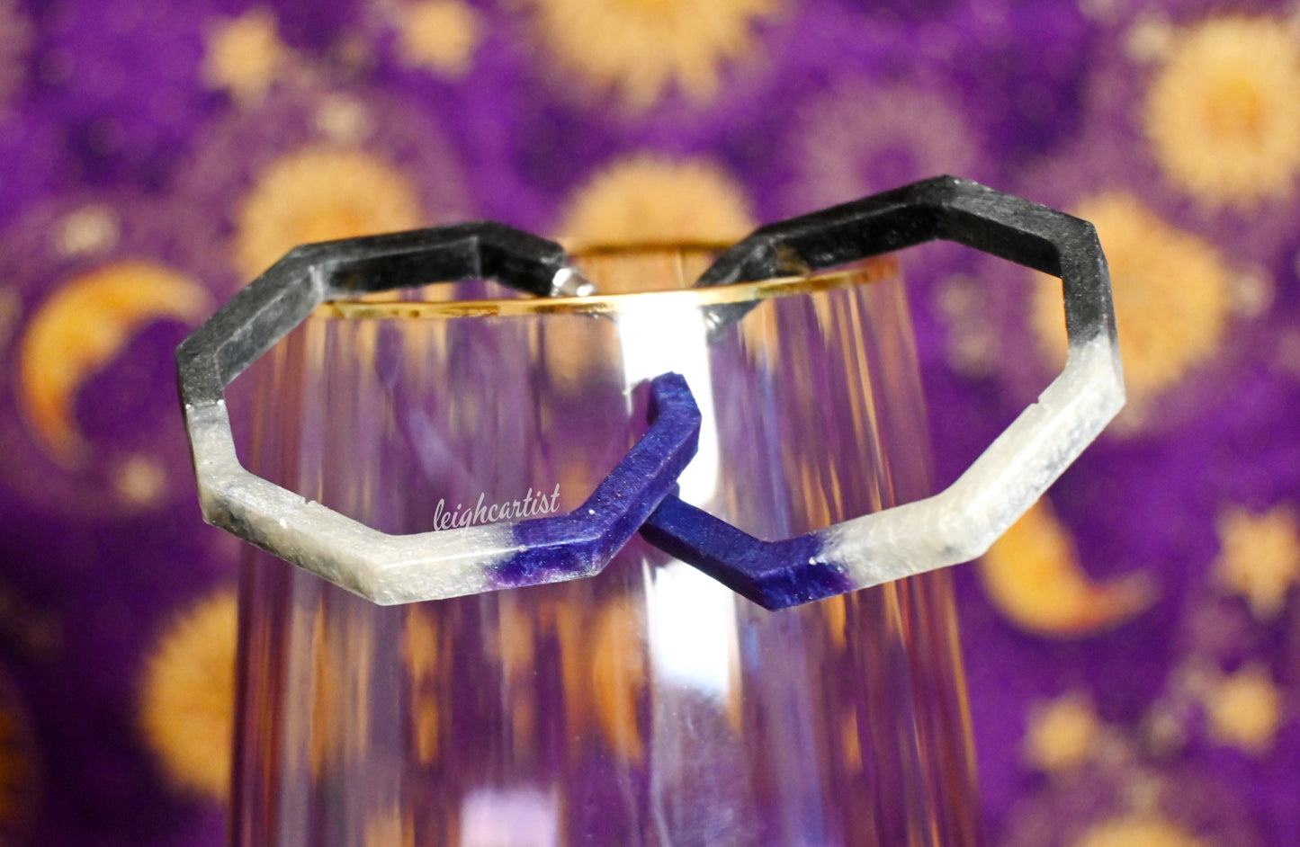 Asexual Geometric Resin Hoop Earrings